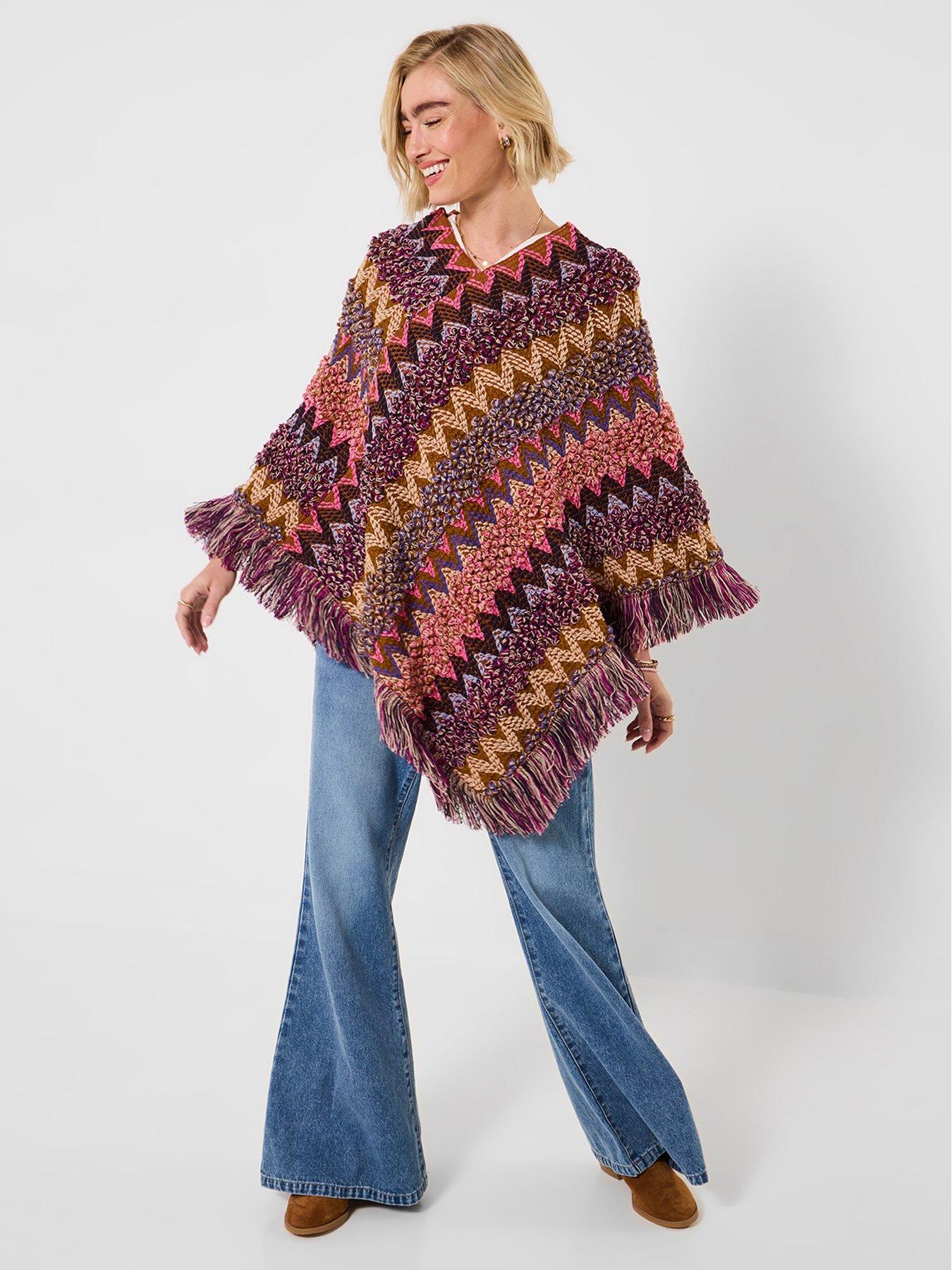 Image 3 of 7 of Joe Browns Free And Funky Knit Poncho - Multi