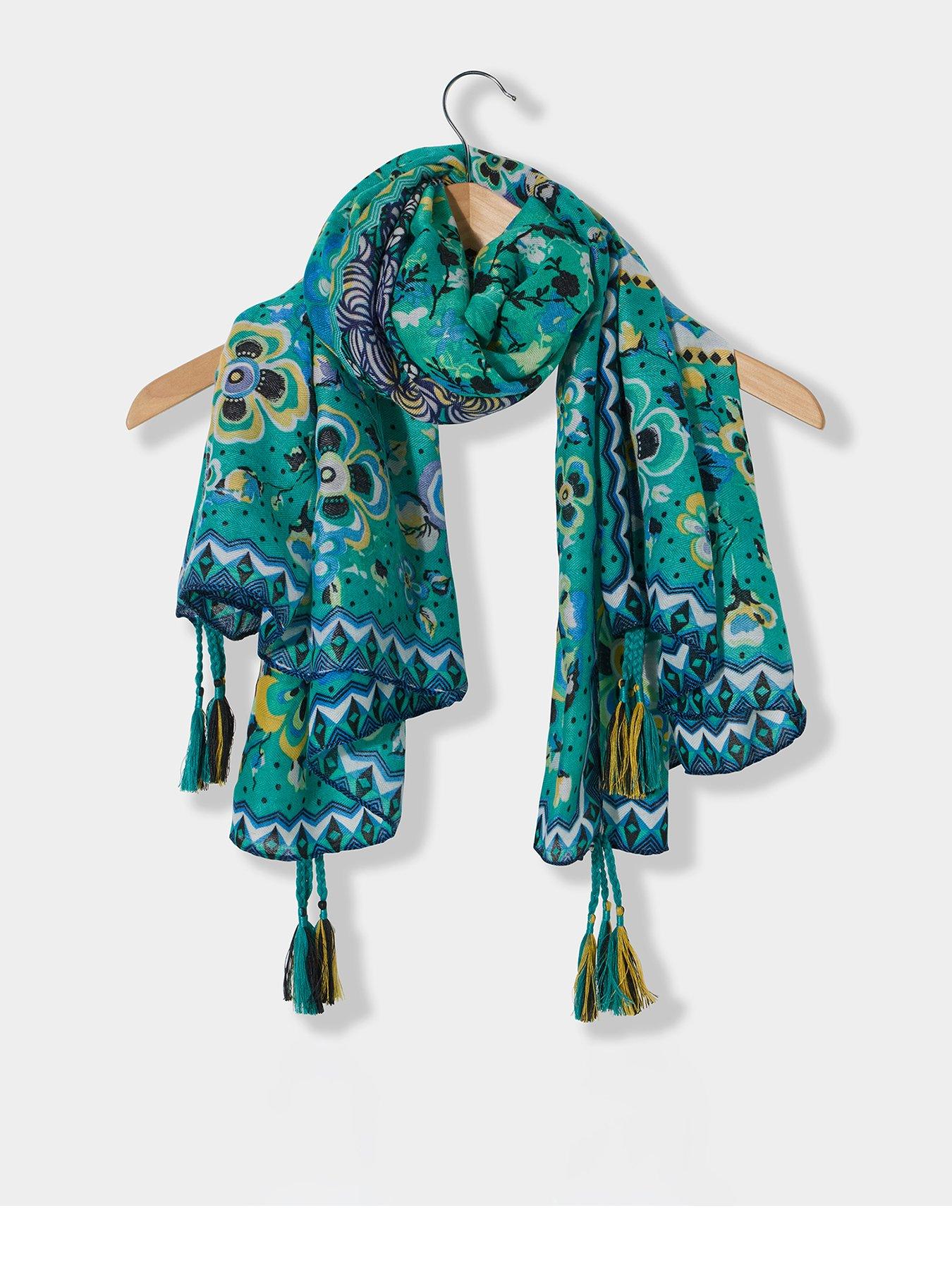 Image 1 of 4 of Joe Browns Green Tassel Scarf - Multi