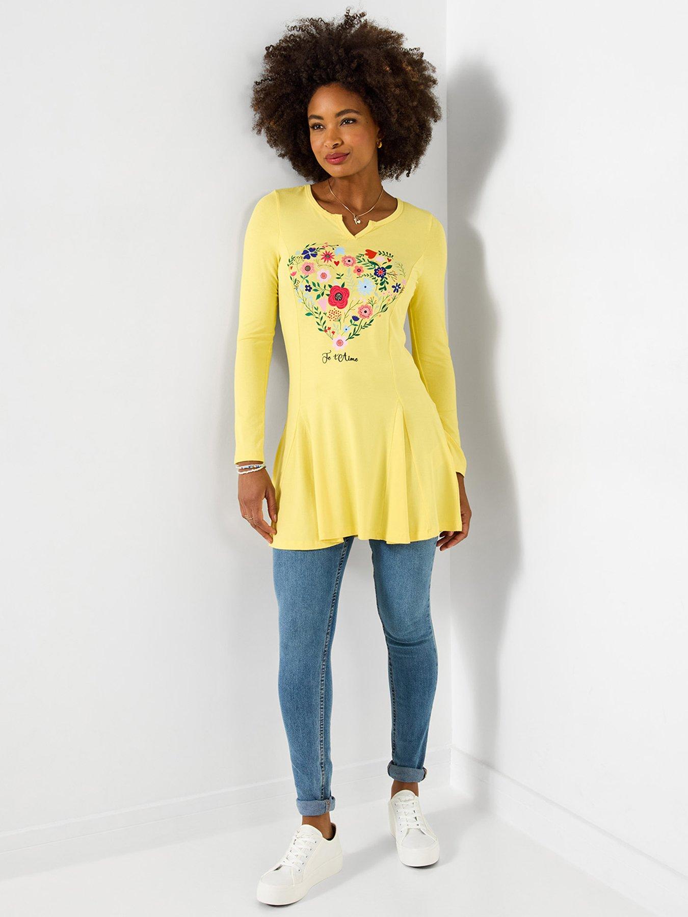 Image 3 of 5 of Joe Browns All The Love Graphic Tunic Top - Yellow