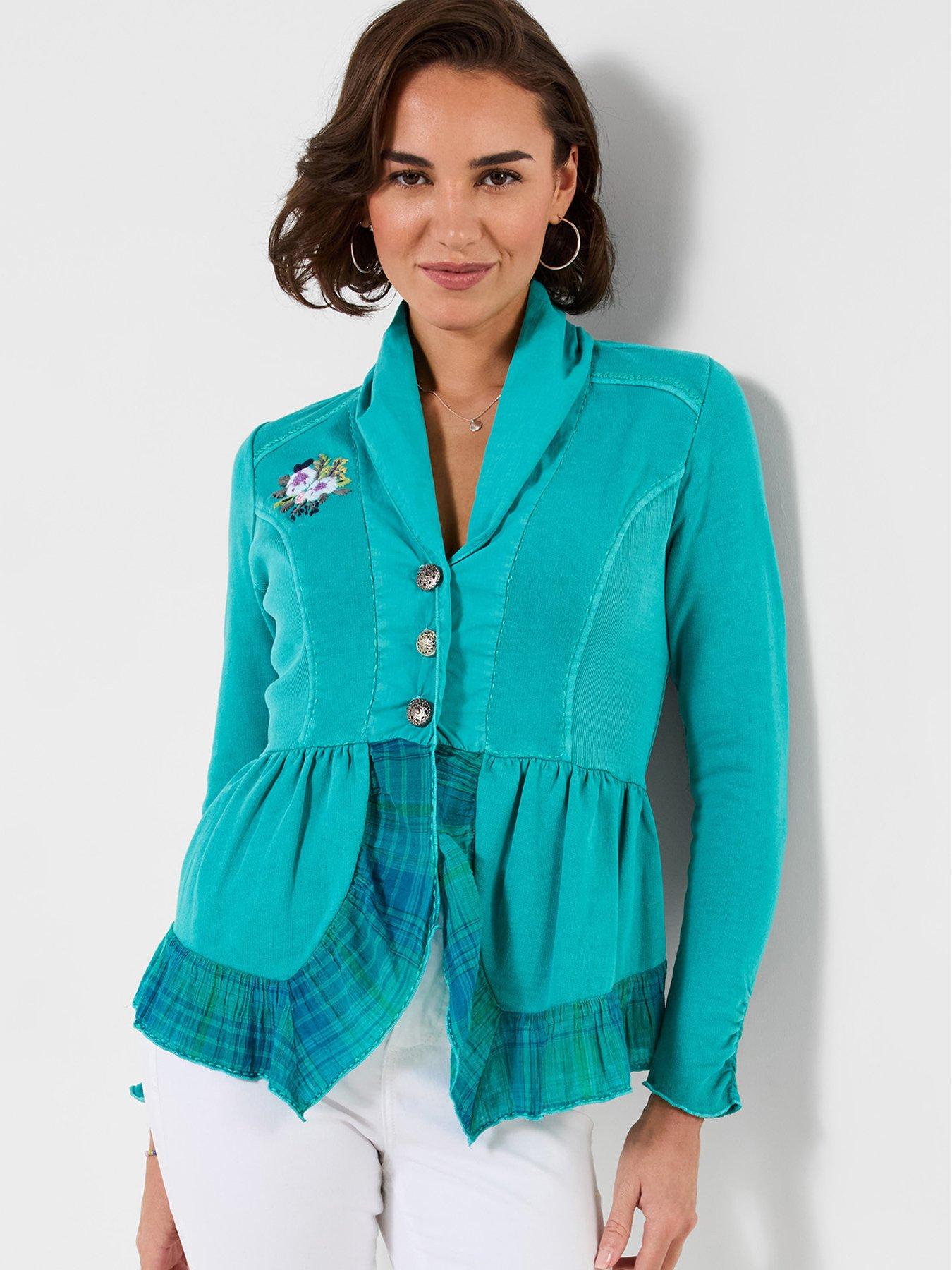 Joe Browns Carla Button Through Jersey Top - Blue