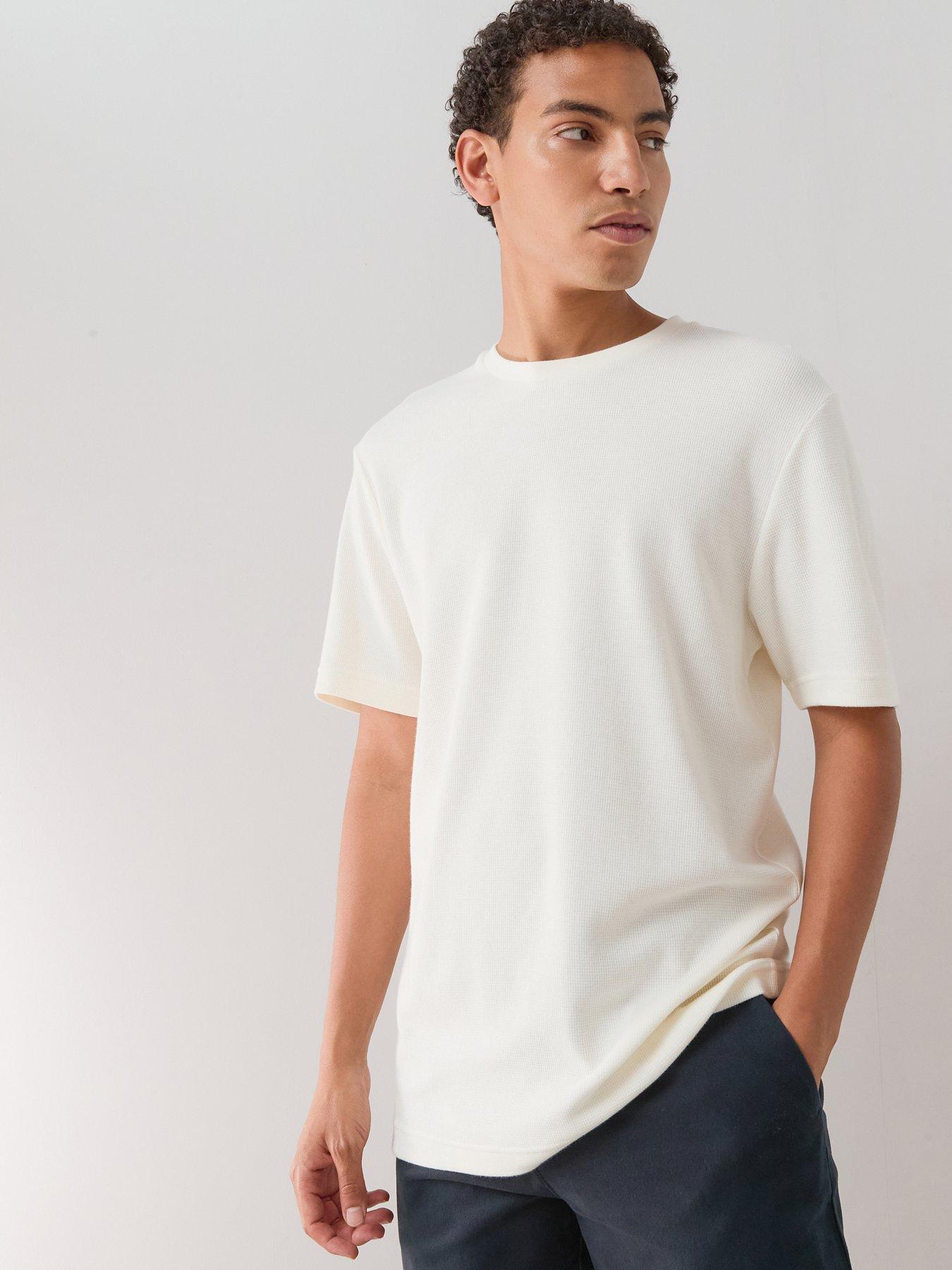 The Very Collection Pure Cotton Waffle Textured T-shirt - Cream