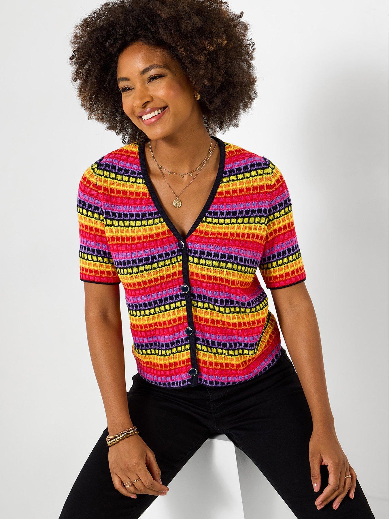 joe-browns-freya-short-sleeve-cardigan-redfront