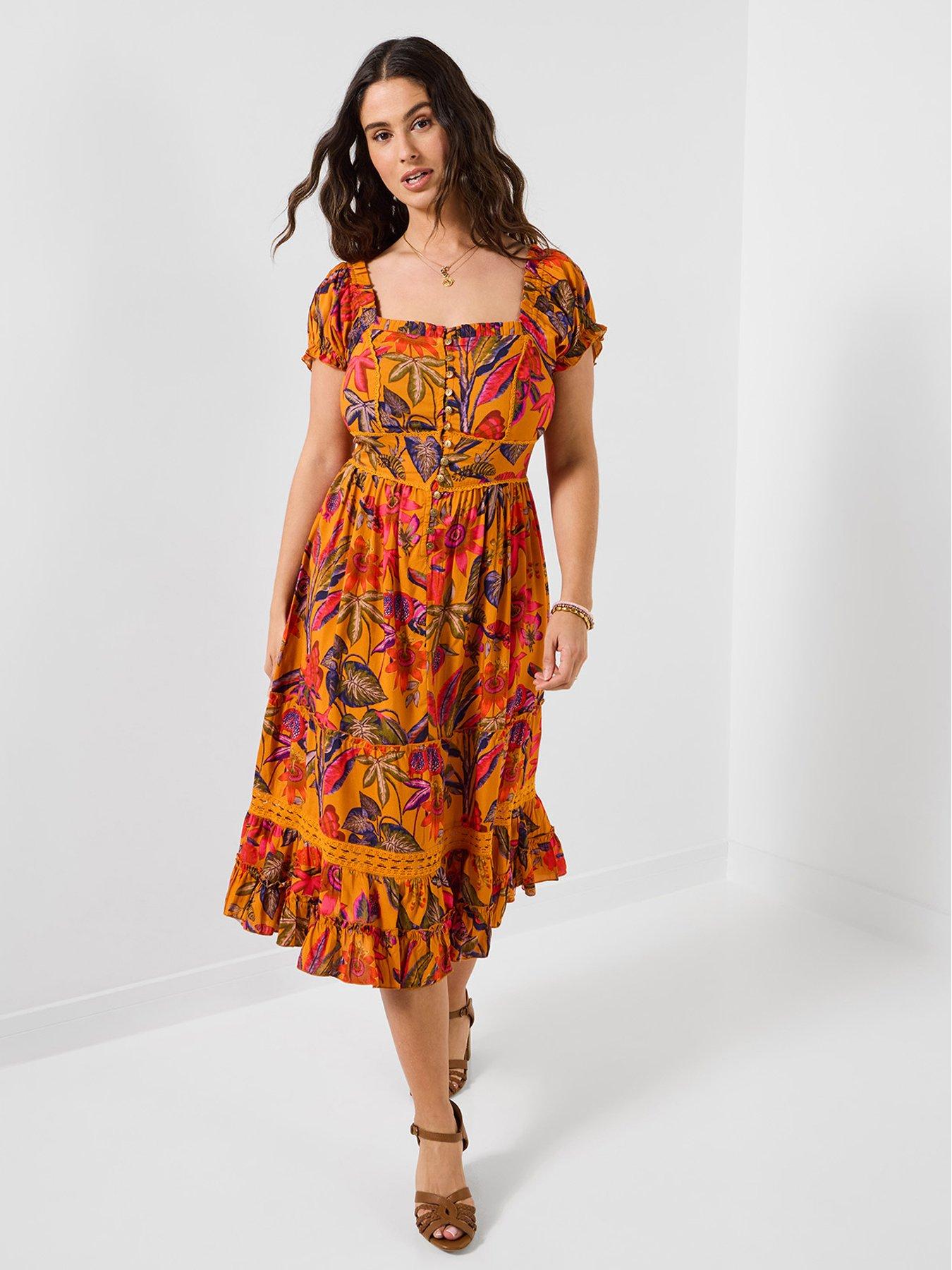 joe-browns-amelia-printed-midi-dress-orangefront