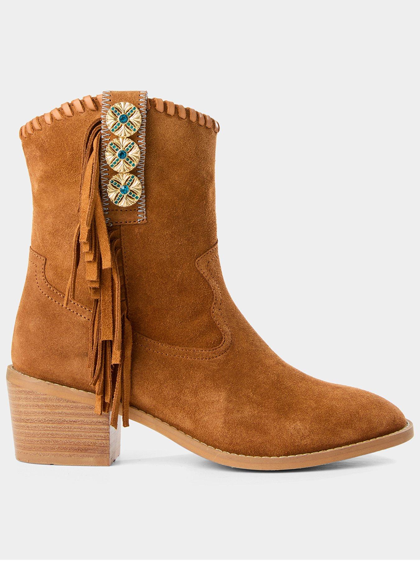 Image 1 of 6 of Joe Browns Montana Fringed Suede Boots - Brown