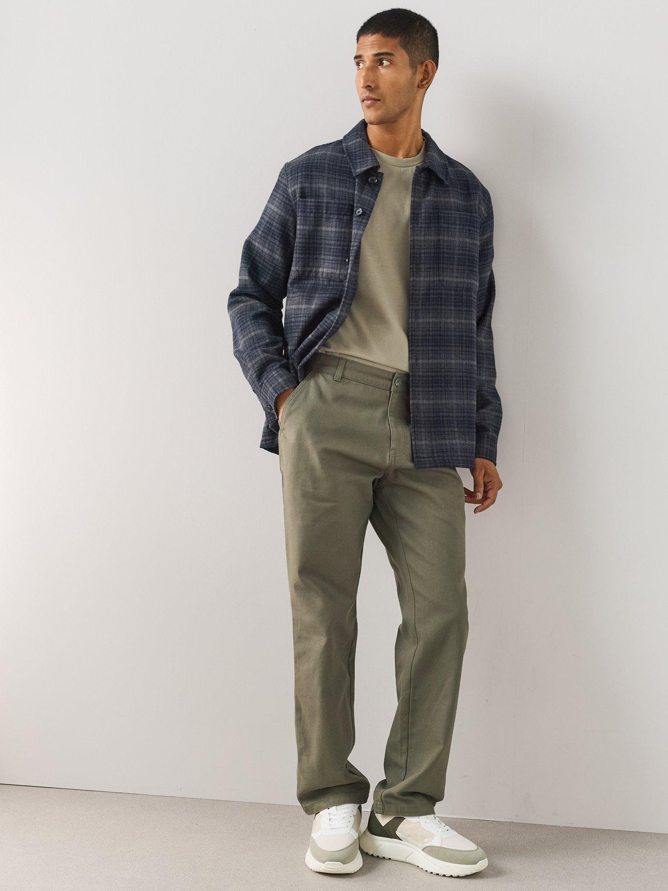 Image 3 of 7 of The Very Collection Pure Cotton Canvas Straight Leg Trousers - Dark Khaki