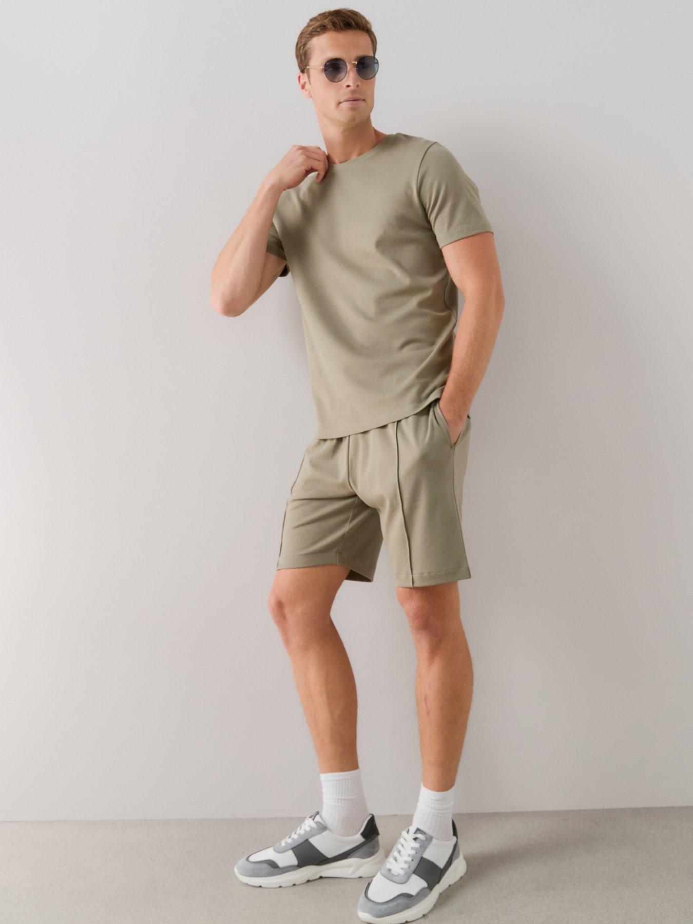 The Very Collection Pure Cotton Interlock T-shirt And Short Set - Vetiver