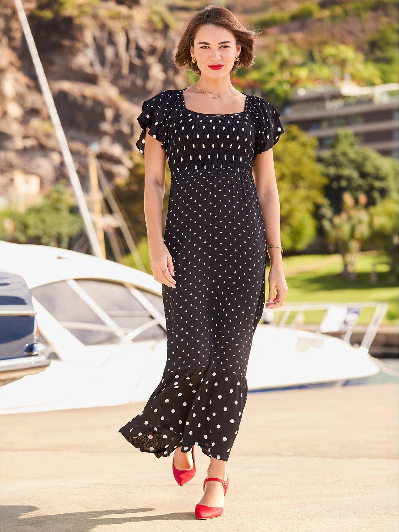 joe-browns-prettiest-polka-dot-dress-blackfront