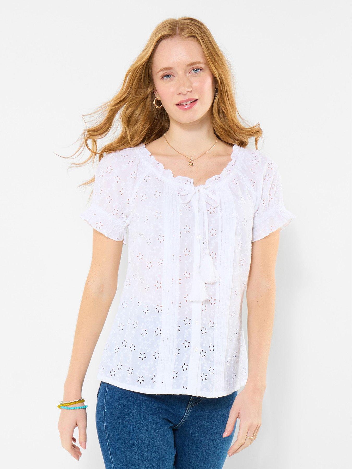 Joe Browns Beautiful Broderie Top - White