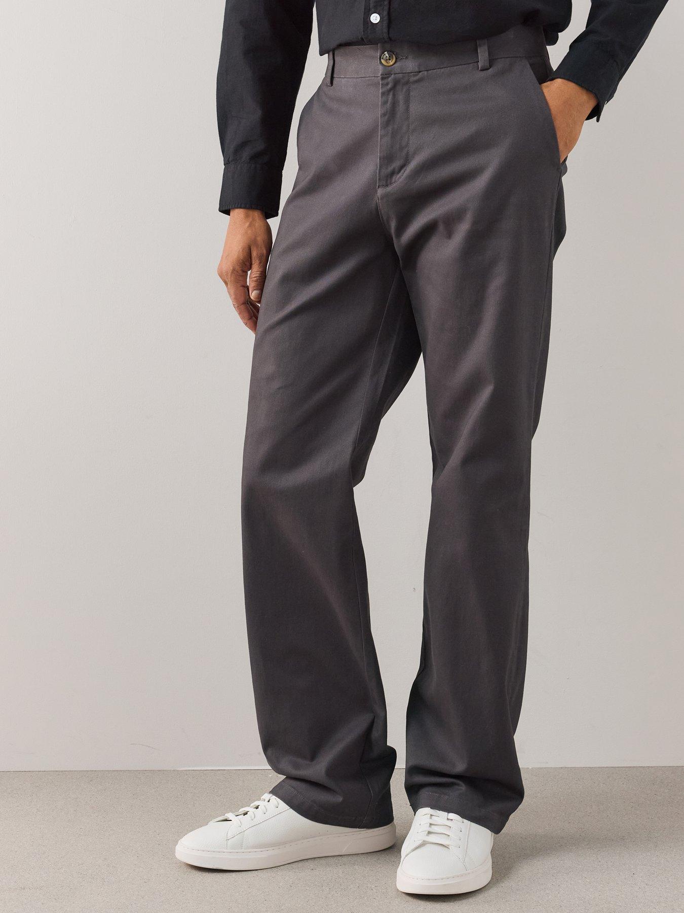 Image 4 of 7 of The Very Collection Loose Fit Cotton Rich Chino Trousers With Stretch - Charcoal