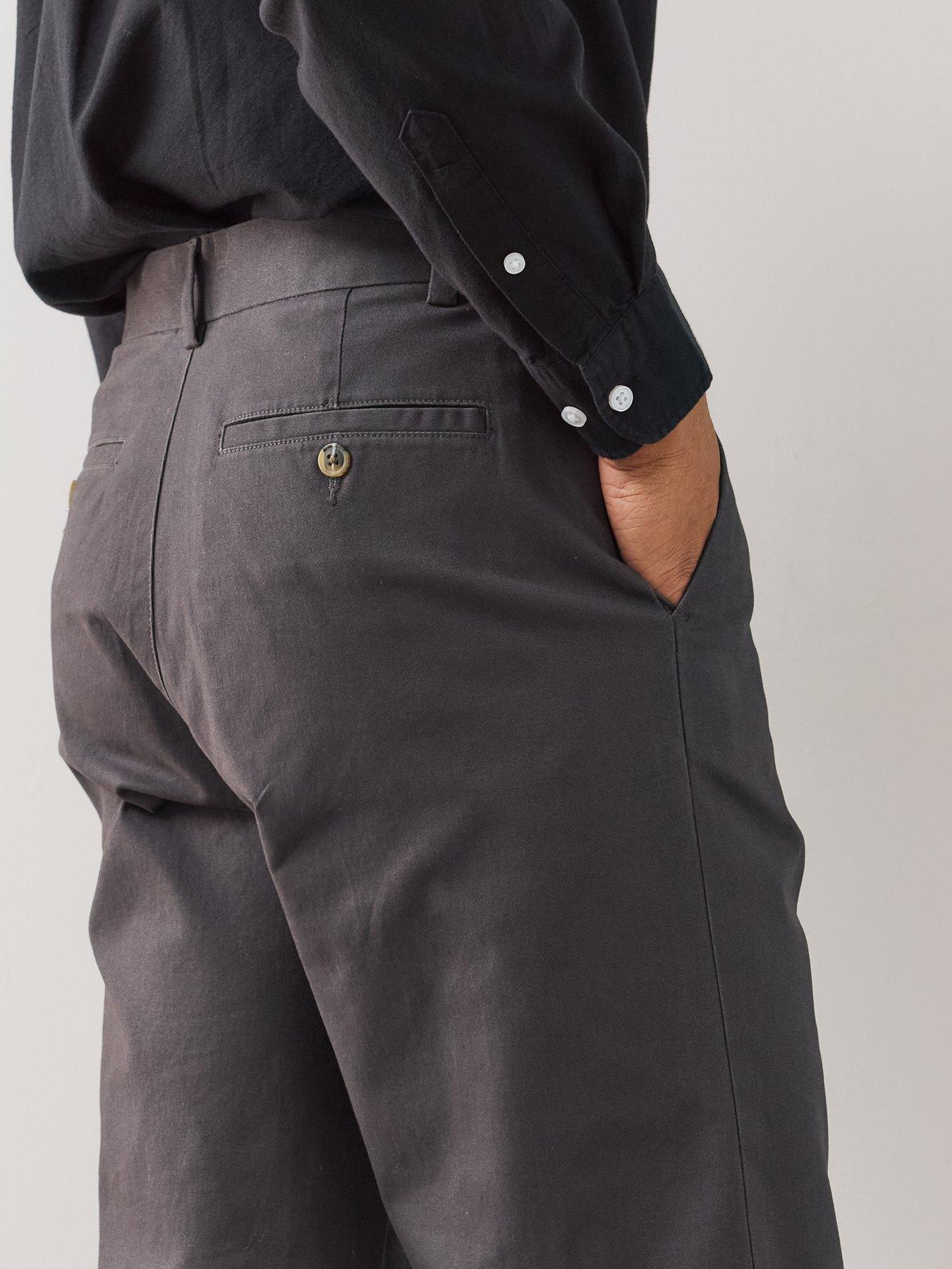 Image 5 of 7 of The Very Collection Loose Fit Cotton Rich Chino Trousers With Stretch - Charcoal