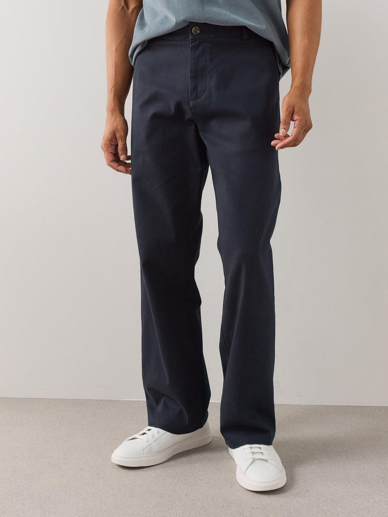 The Very Collection Loose Fit Cotton Rich Chino Trousers With Stretch - Navy