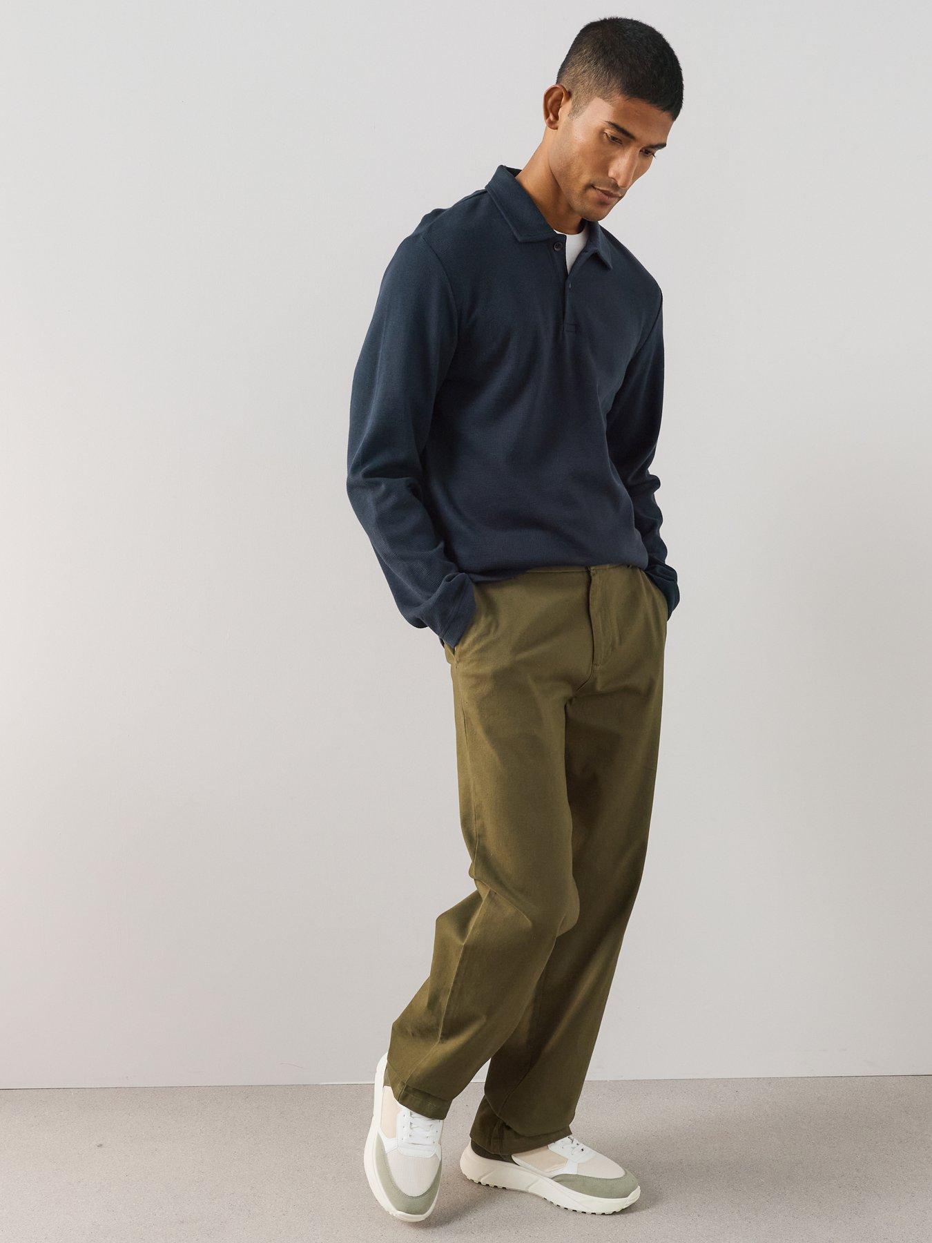 Image 3 of 7 of The Very Collection Loose Fit Cotton Rich Chino Trousers With Stretch - Khaki