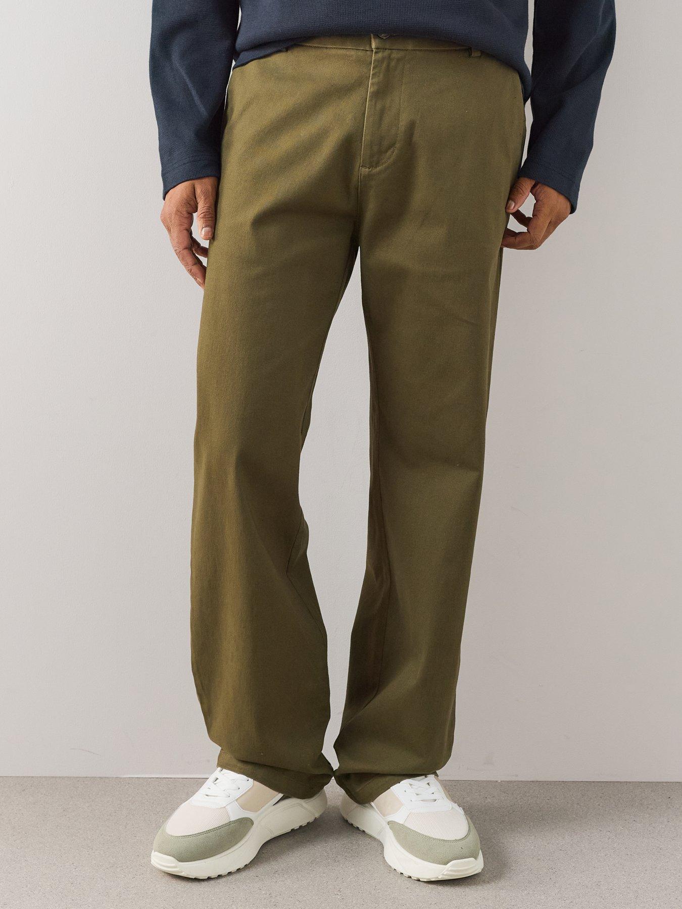 Image 4 of 7 of The Very Collection Loose Fit Cotton Rich Chino Trousers With Stretch - Khaki