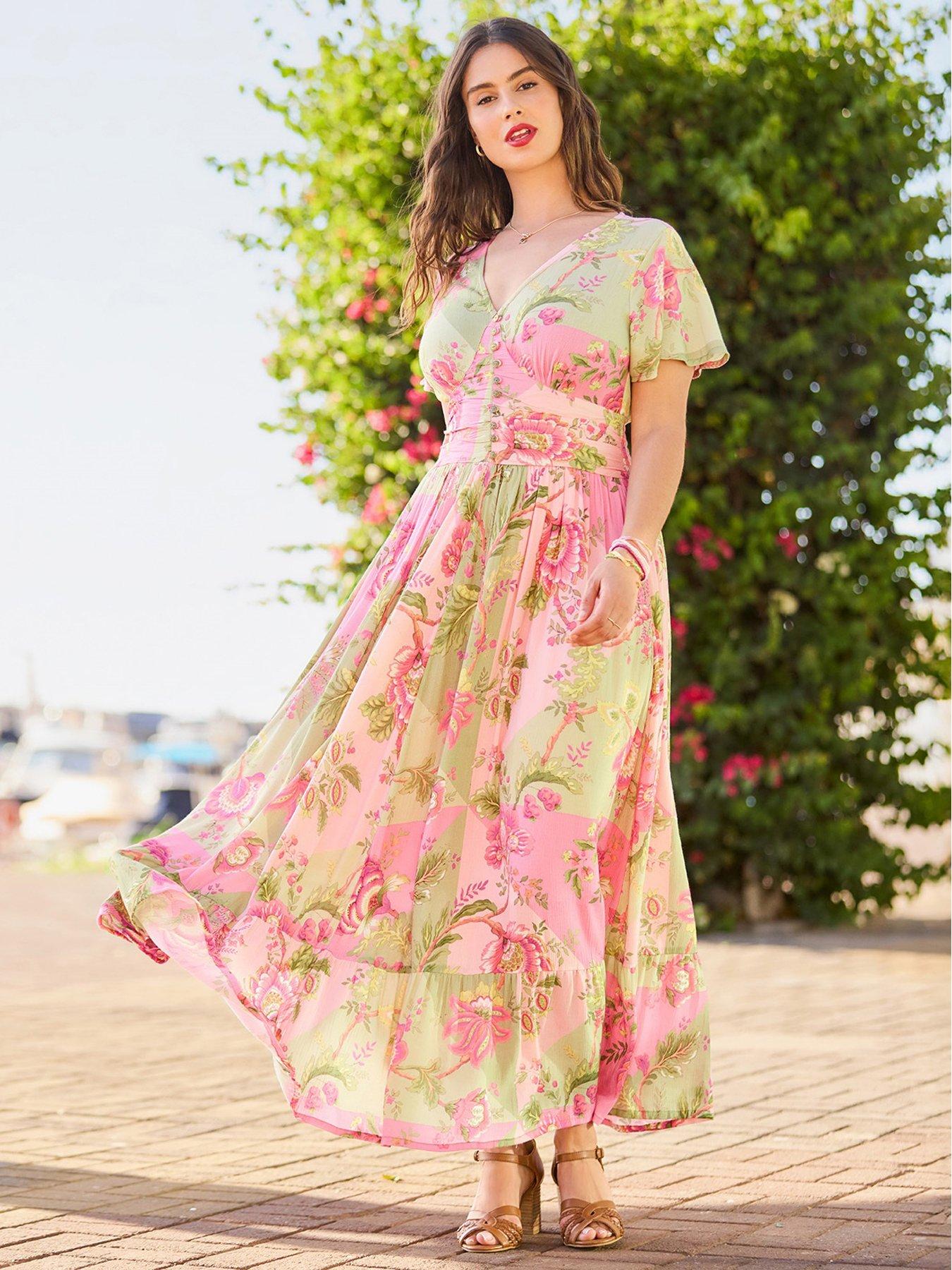 joe-browns-prettiest-patchwork-print-dress-greenfront