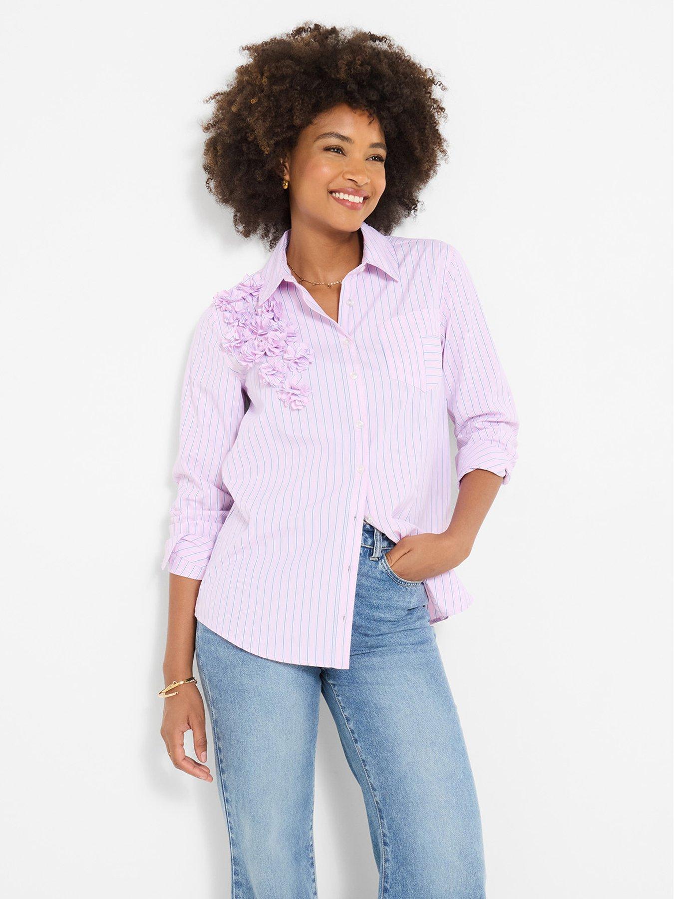 Joe Browns Fabulous Floral Stripe Shirt - Pink