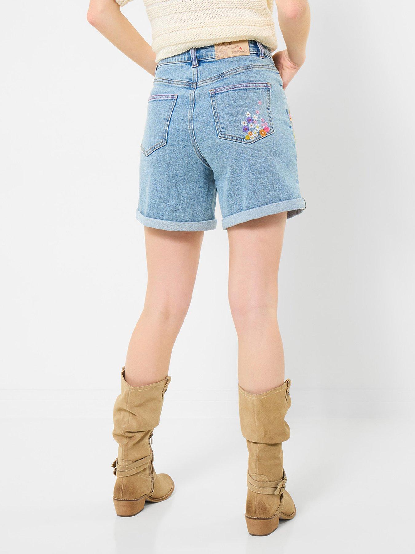Image 2 of 6 of Joe Browns Spring Florals Embroidered Denim Shorts - Blue