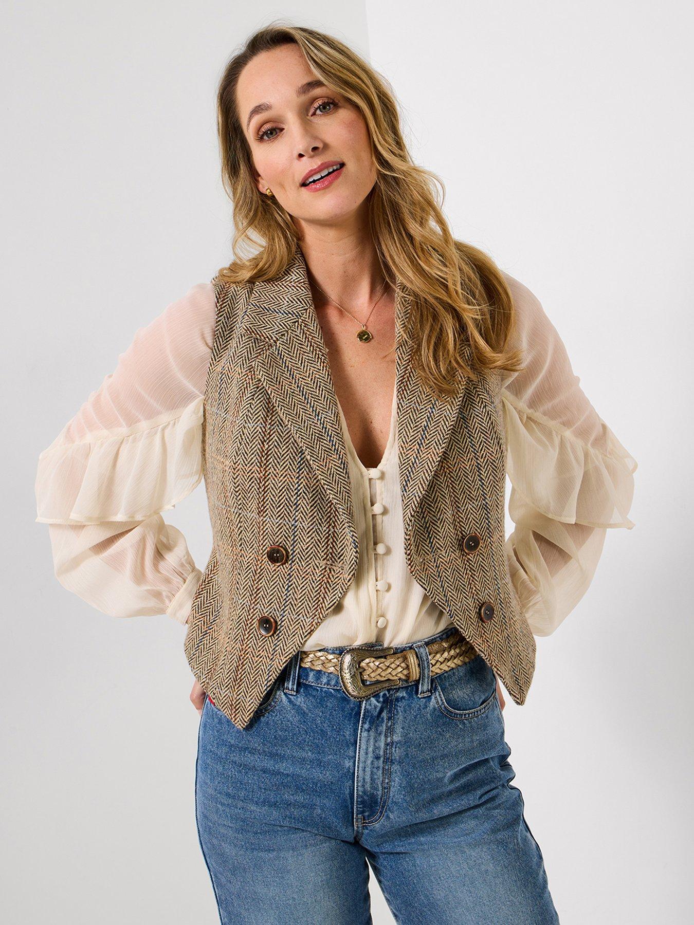 Image 2 of 7 of Joe Browns Spring Days Tweed Waistcoat - Brown