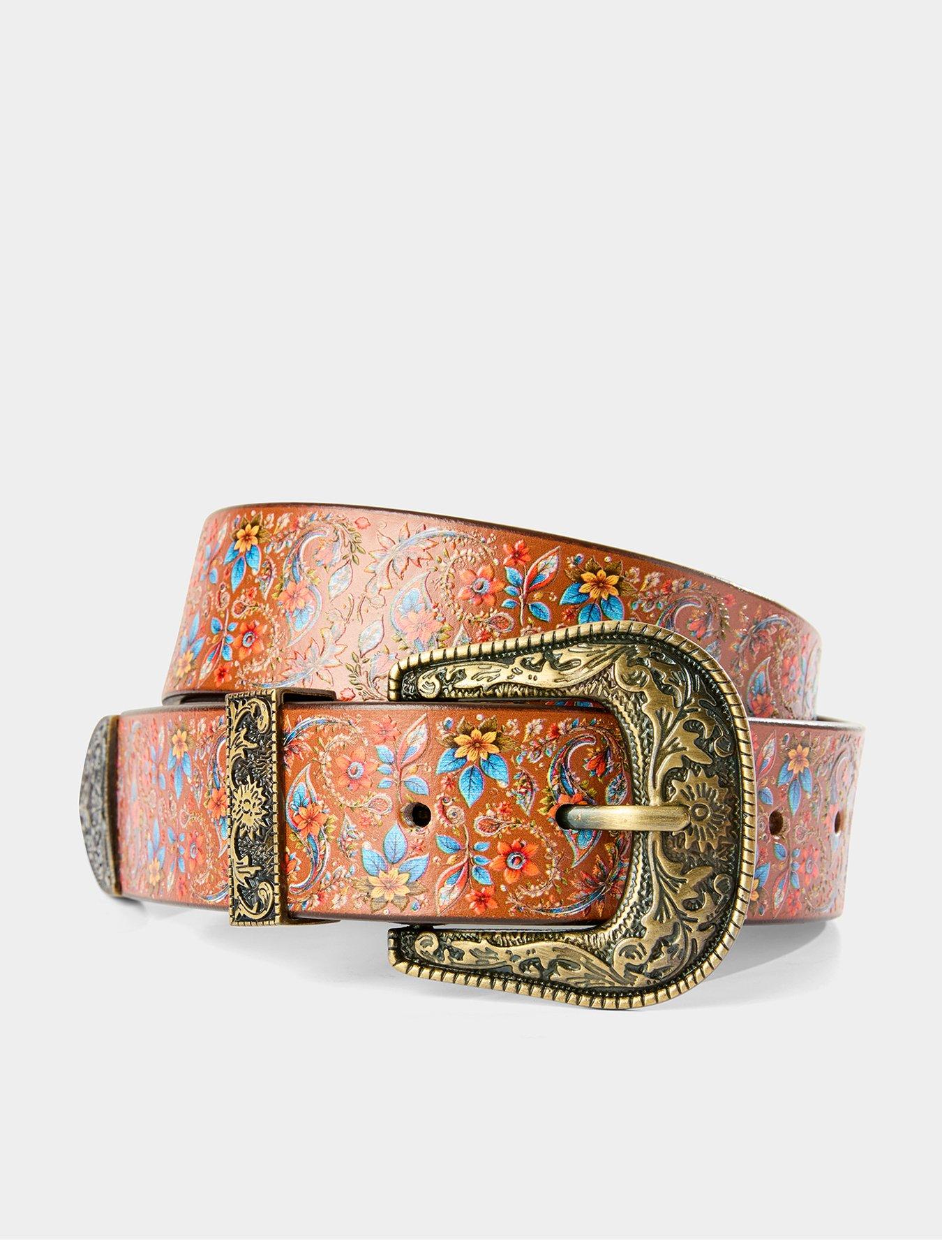 Image 1 of 4 of Joe Browns Flora Leather Printed Belt - Multi
