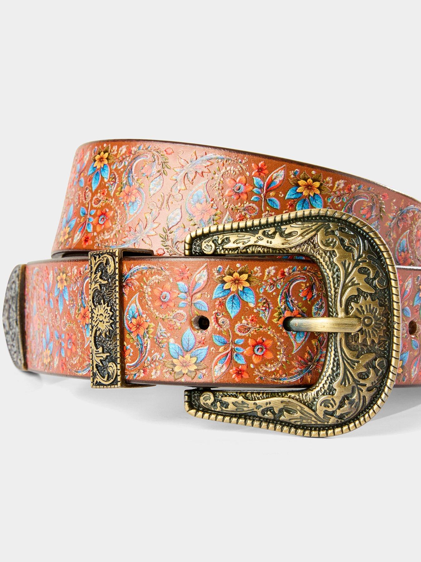 Image 2 of 4 of Joe Browns Flora Leather Printed Belt - Multi