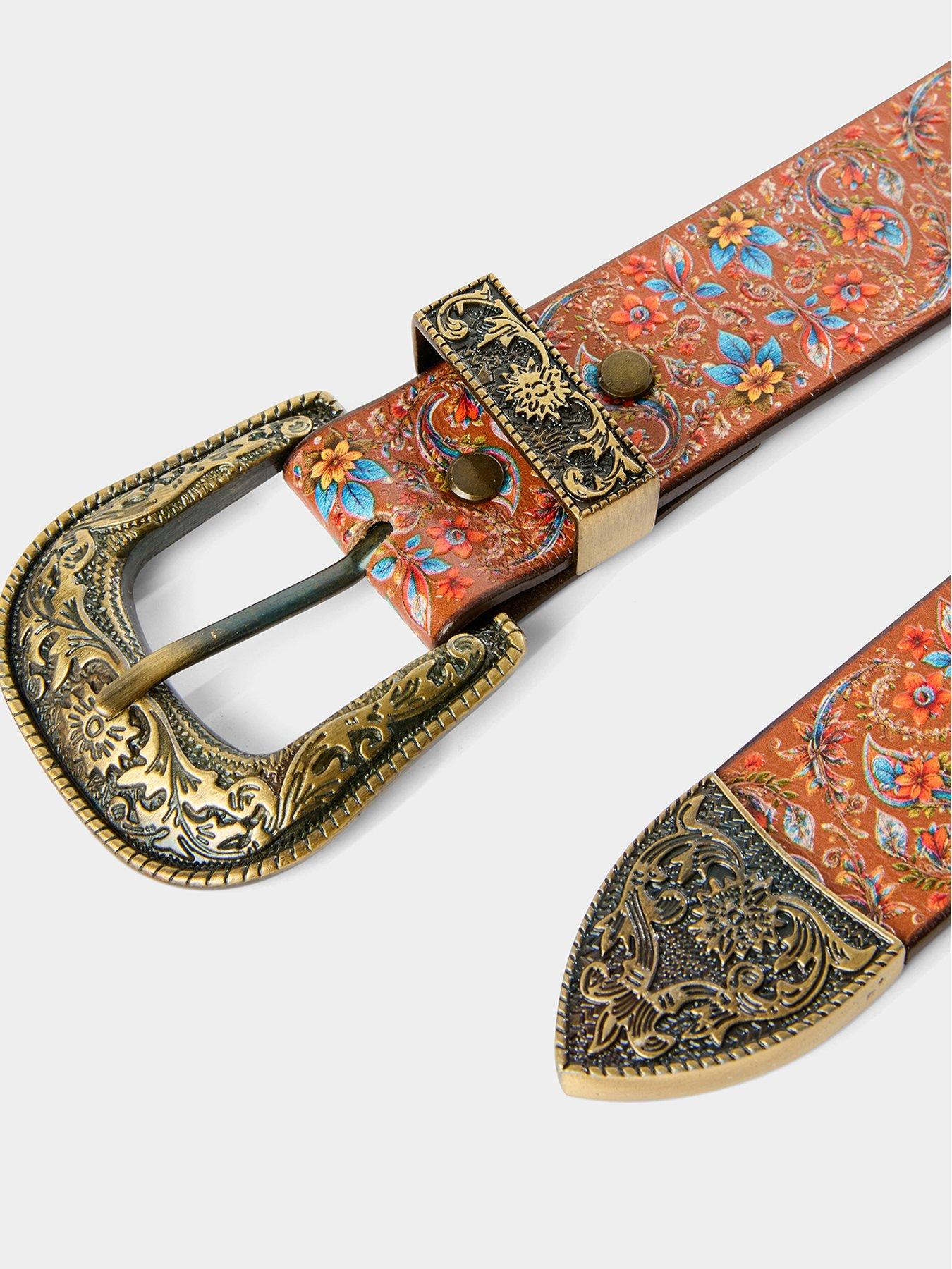 Image 3 of 4 of Joe Browns Flora Leather Printed Belt - Multi