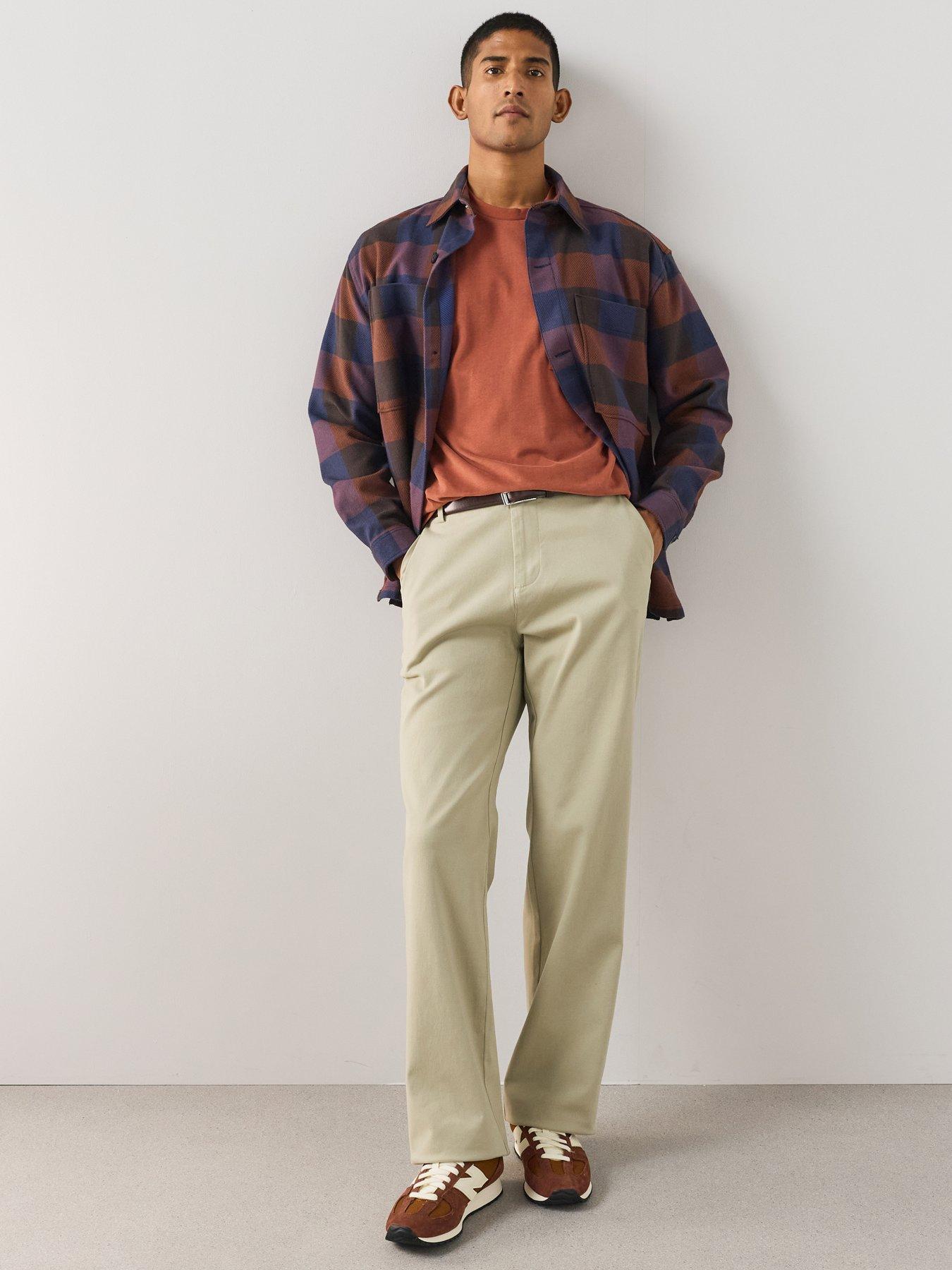 Image 1 of 7 of The Very Collection Loose Fit Cotton Rich Chino Trousers With Stretch - Stone