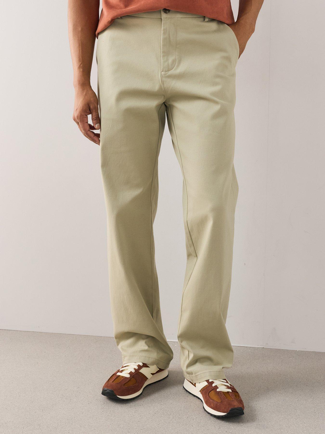 Image 4 of 7 of The Very Collection Loose Fit Cotton Rich Chino Trousers With Stretch - Stone