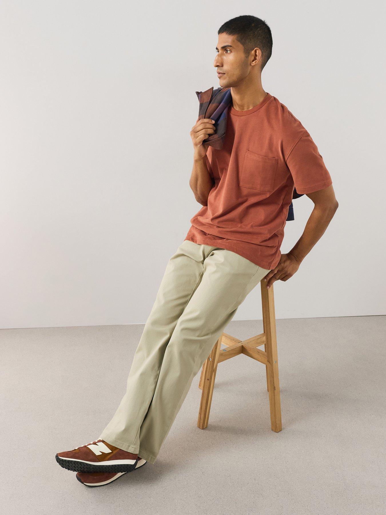Image 5 of 7 of The Very Collection Loose Fit Cotton Rich Chino Trousers With Stretch - Stone
