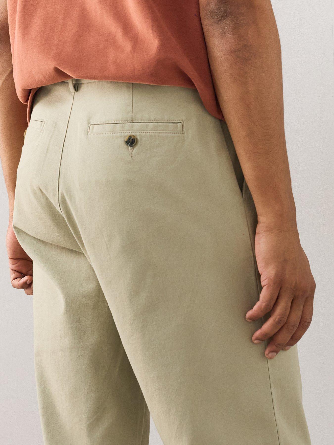 Image 6 of 7 of The Very Collection Loose Fit Cotton Rich Chino Trousers With Stretch - Stone