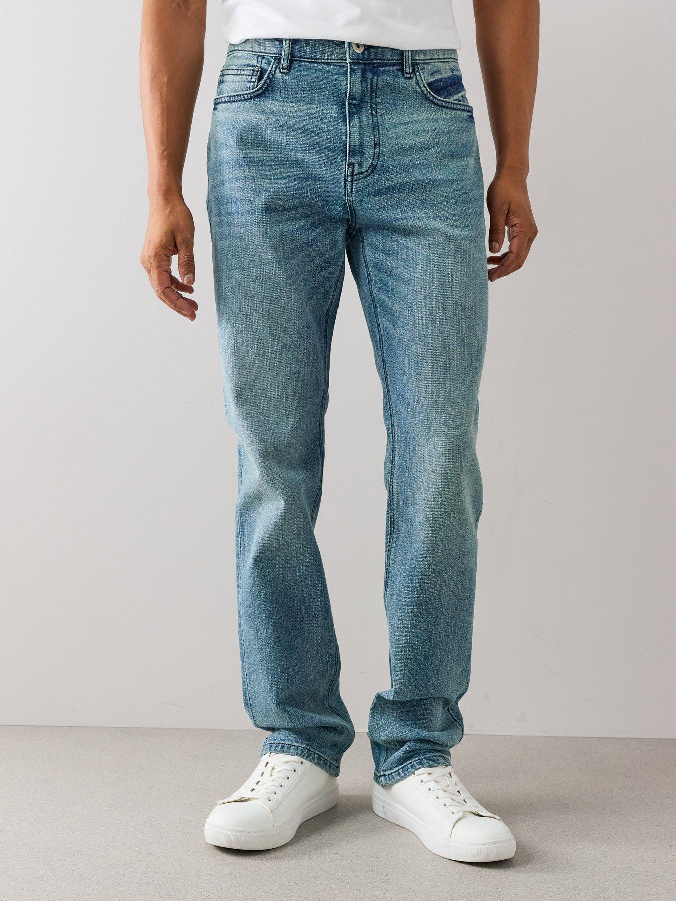 Image 3 of 7 of The Very Collection Cross Hatch Slim Fit Jeans - Light Blue Wash