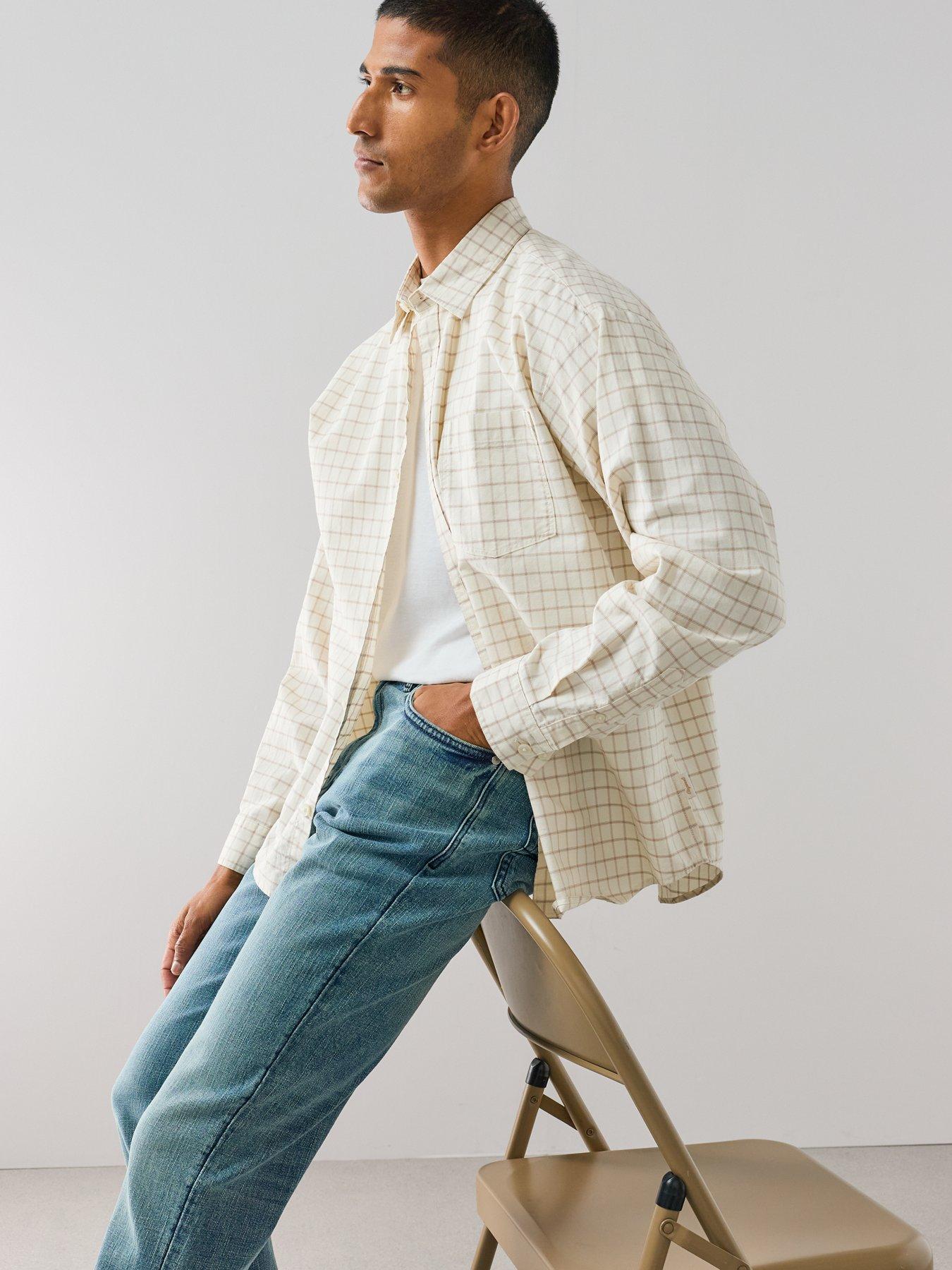 Image 4 of 7 of The Very Collection Cross Hatch Slim Fit Jeans - Light Blue Wash