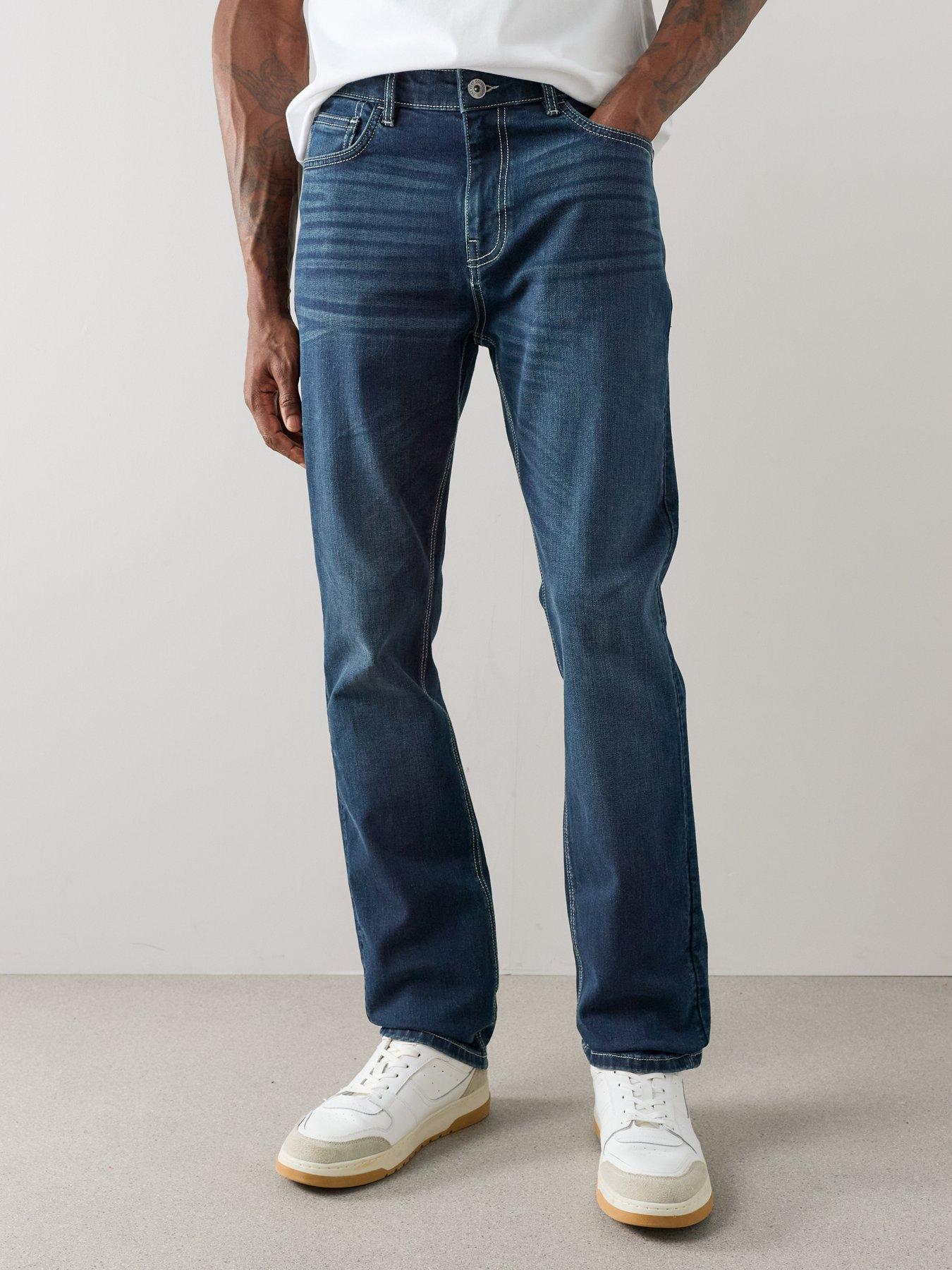 Image 3 of 7 of The Very Collection Contrast Stitch Slim Fit Jeans - Blue Black