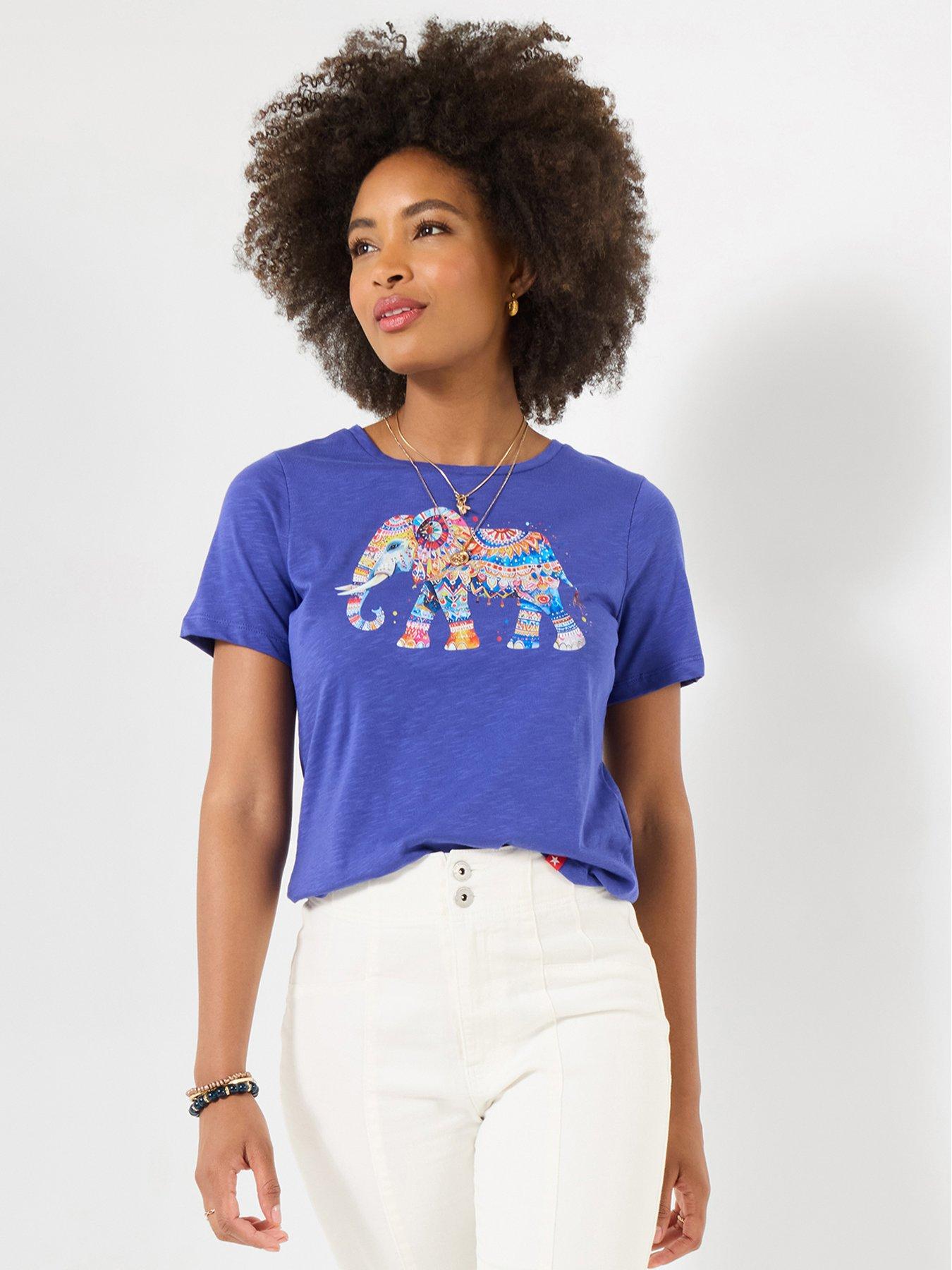 Joe Browns Majestic Elephant Graphic T-Shirt - Blue