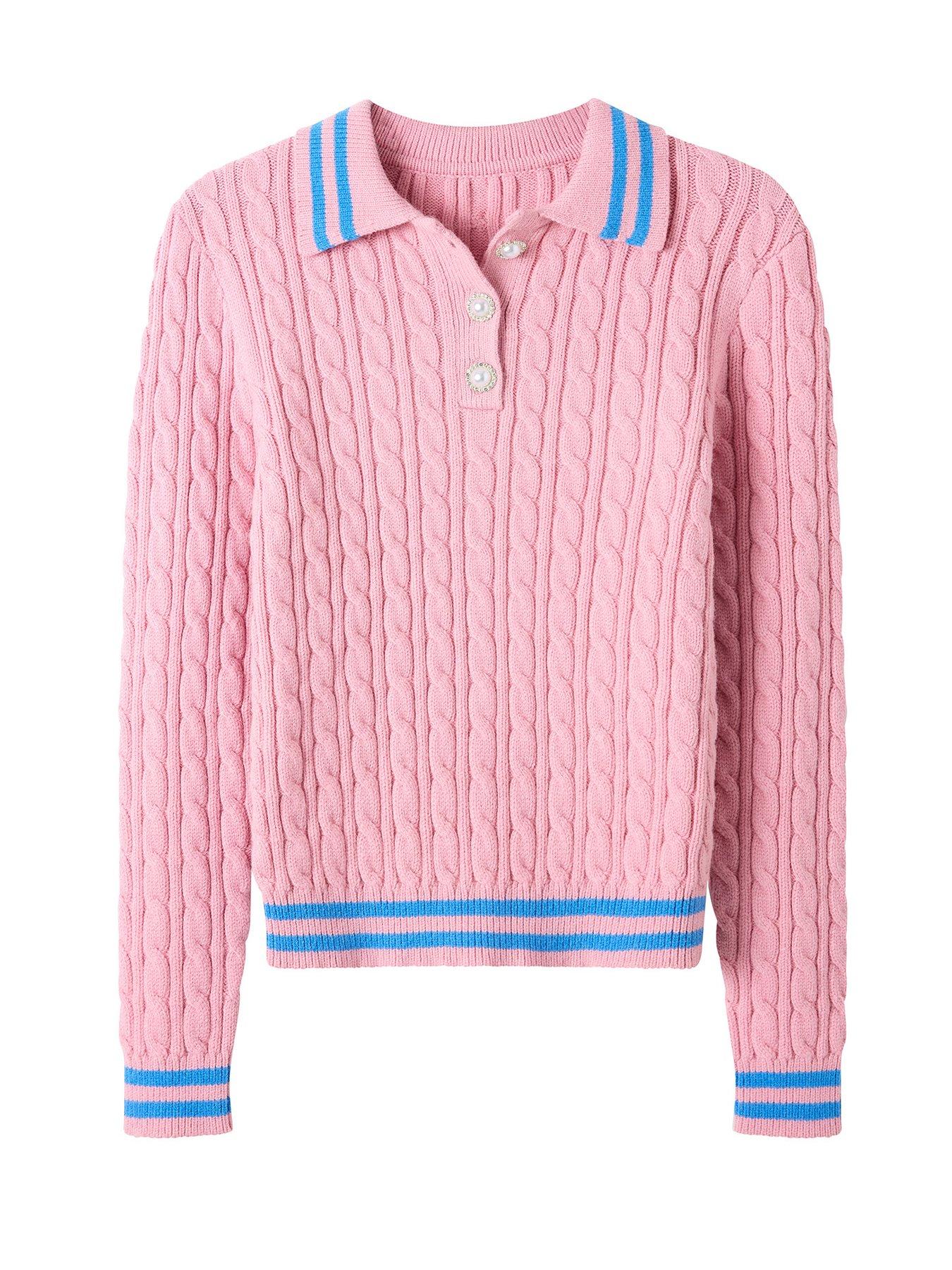 joe-browns-frankie-collared-cable-knit-jumper-pinkdetail