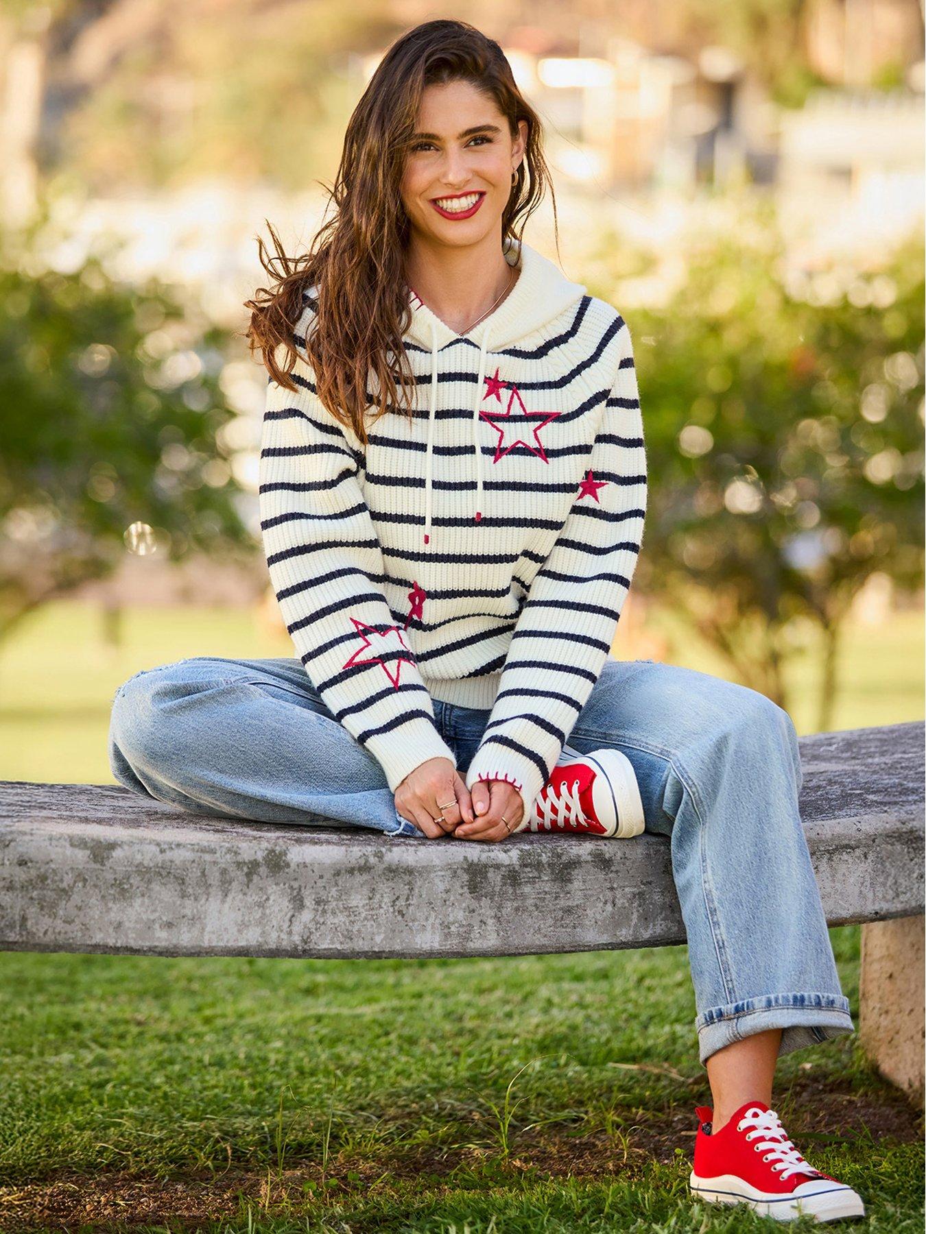 joe-browns-dotty-embroidered-stripe-knitted-hoodie-cream