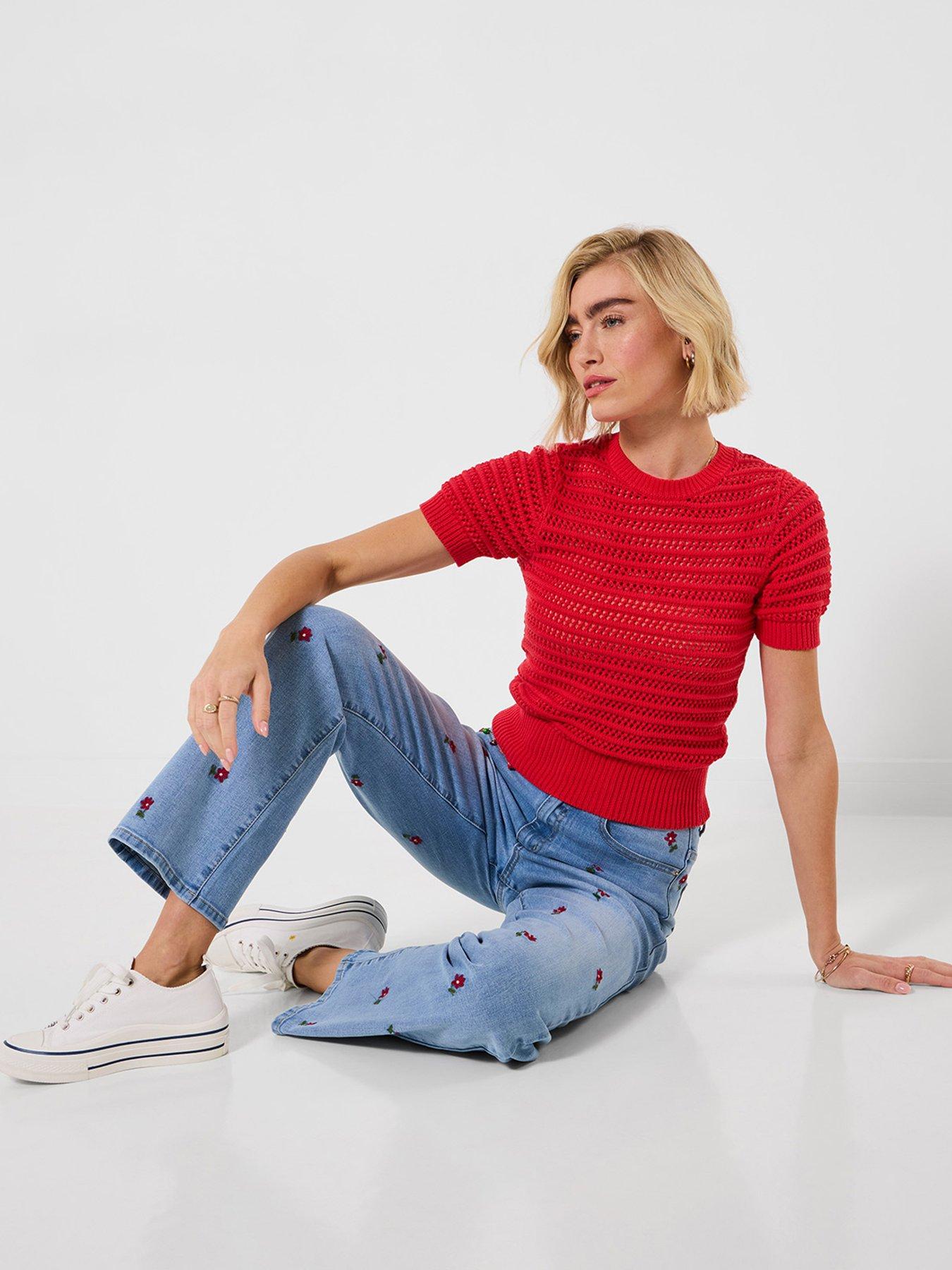 joe-browns-dita-open-knit-short-sleeve-jumper-redback