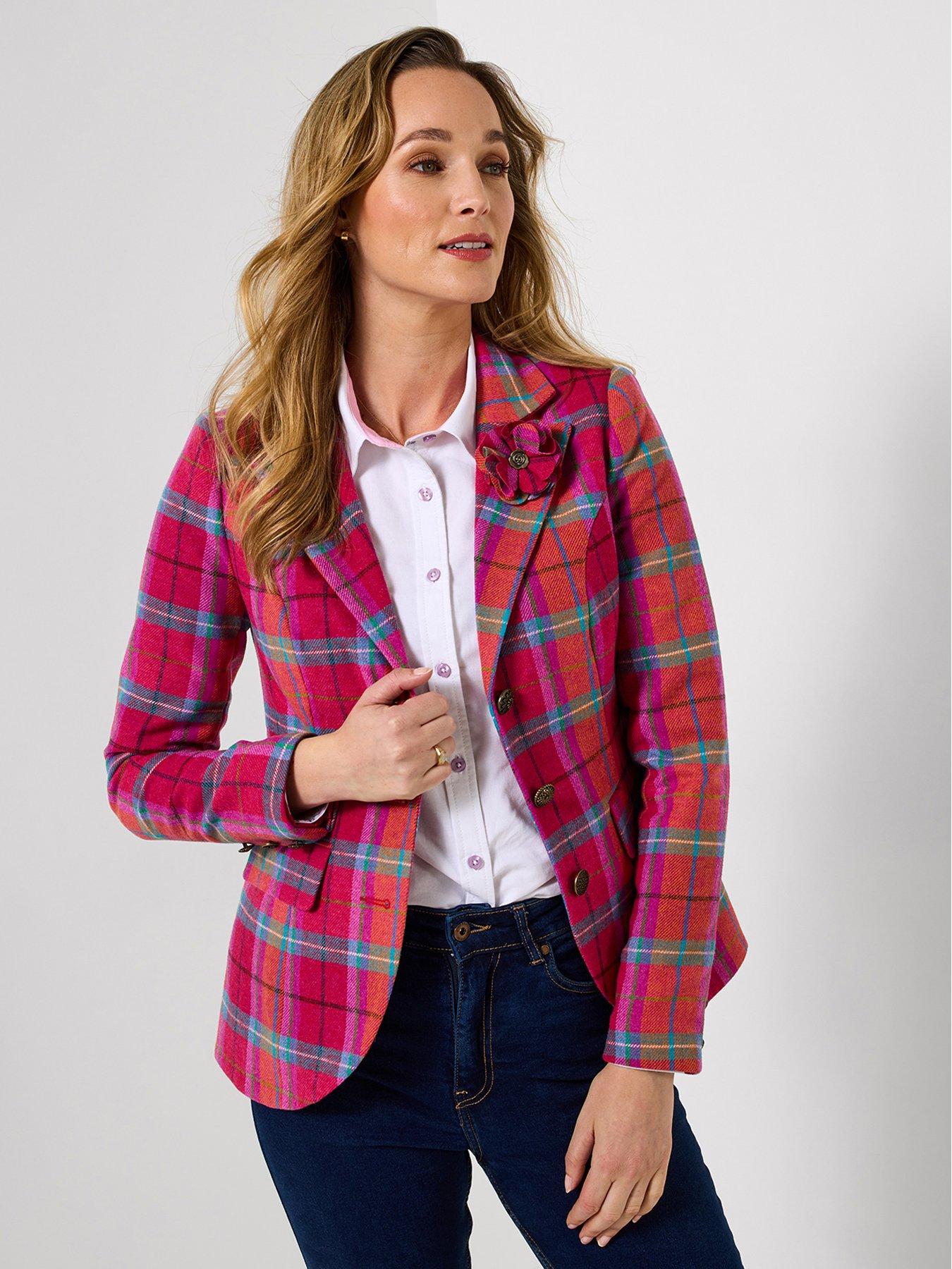 joe-browns-charming-check-jacket-with-detachable-corsage-pinkfront