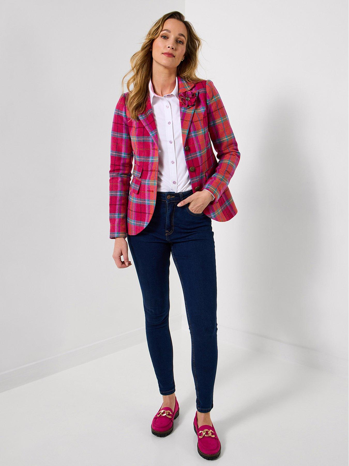 joe-browns-charming-check-jacket-with-detachable-corsage-pinkoutfit