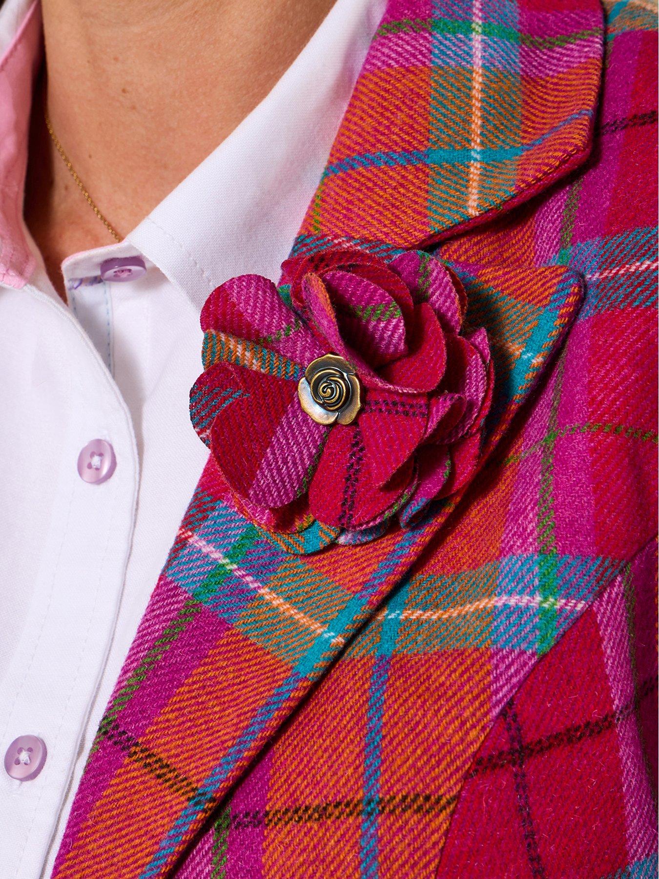 joe-browns-charming-check-jacket-with-detachable-corsage-pinkdetail