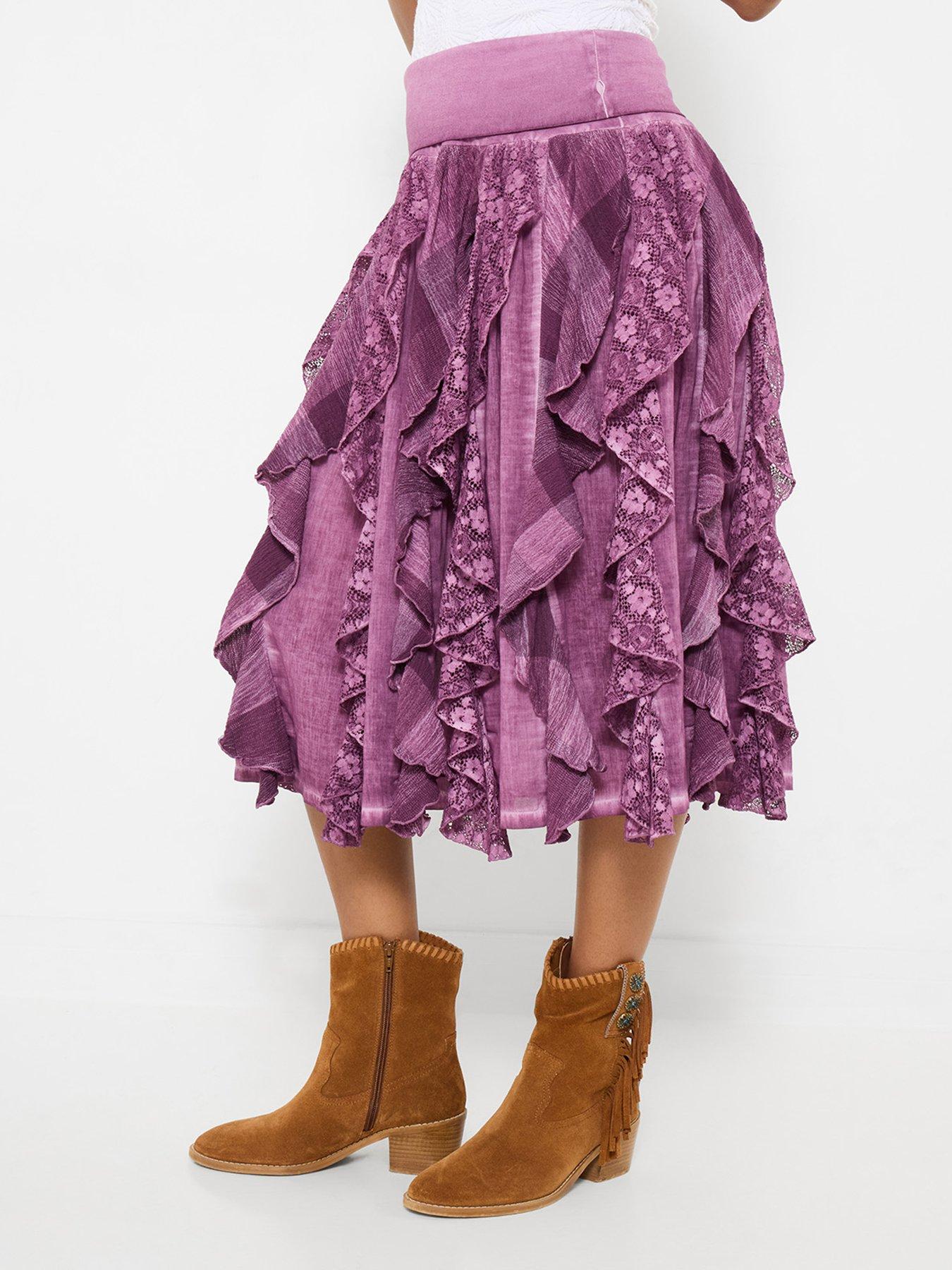 Joe Browns Tallulah Ruffle Skirt - Purple