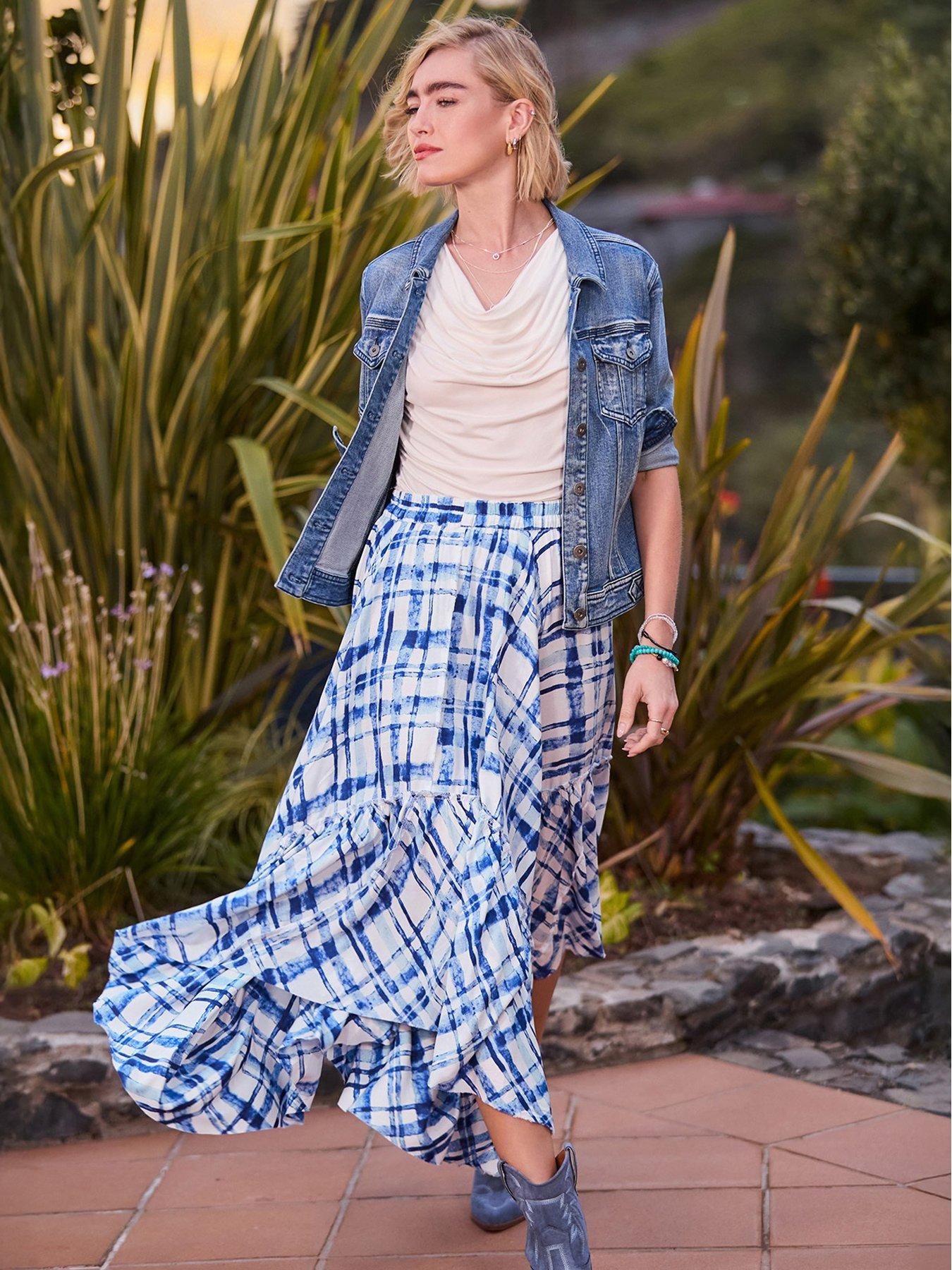 joe-browns-summer-check-hanky-hem-skirt-bluedetail