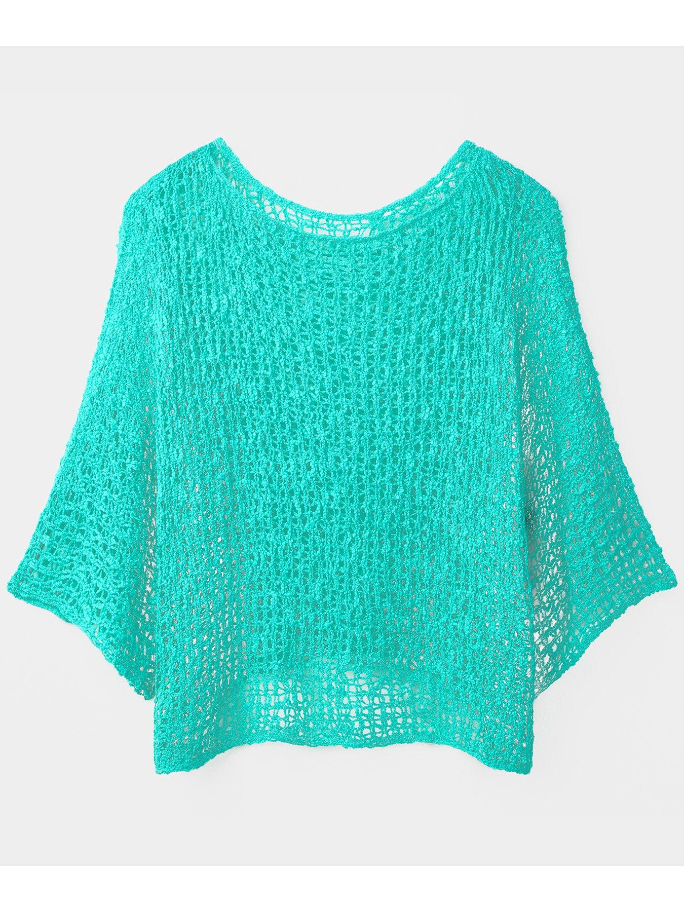Image 1 of 2 of Joe Browns Oversized Round Neck - Aqua Blue