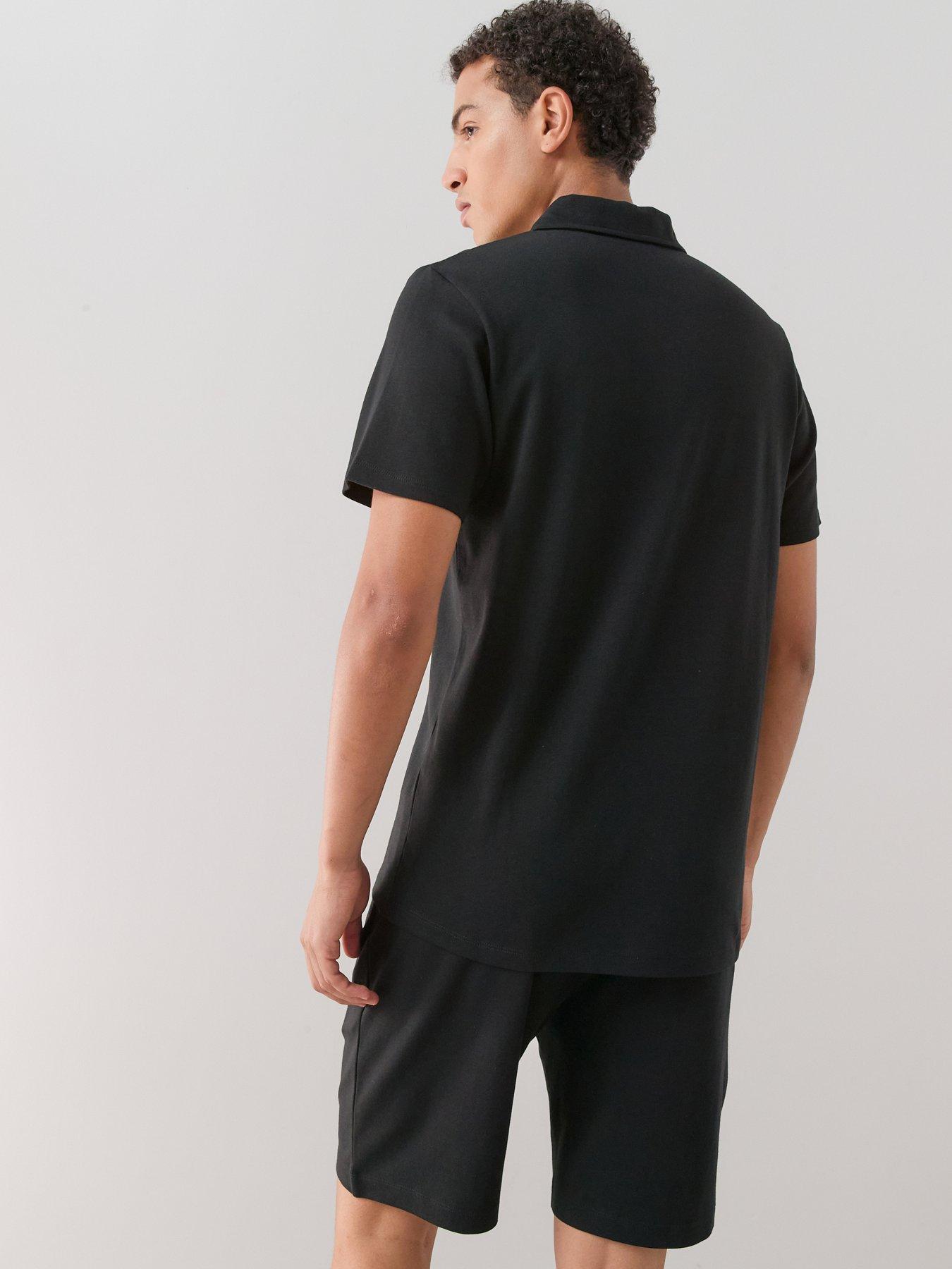 Image 2 of 7 of The Very Collection Pure Cotton Interlock Polo &amp; Shorts Set - Black