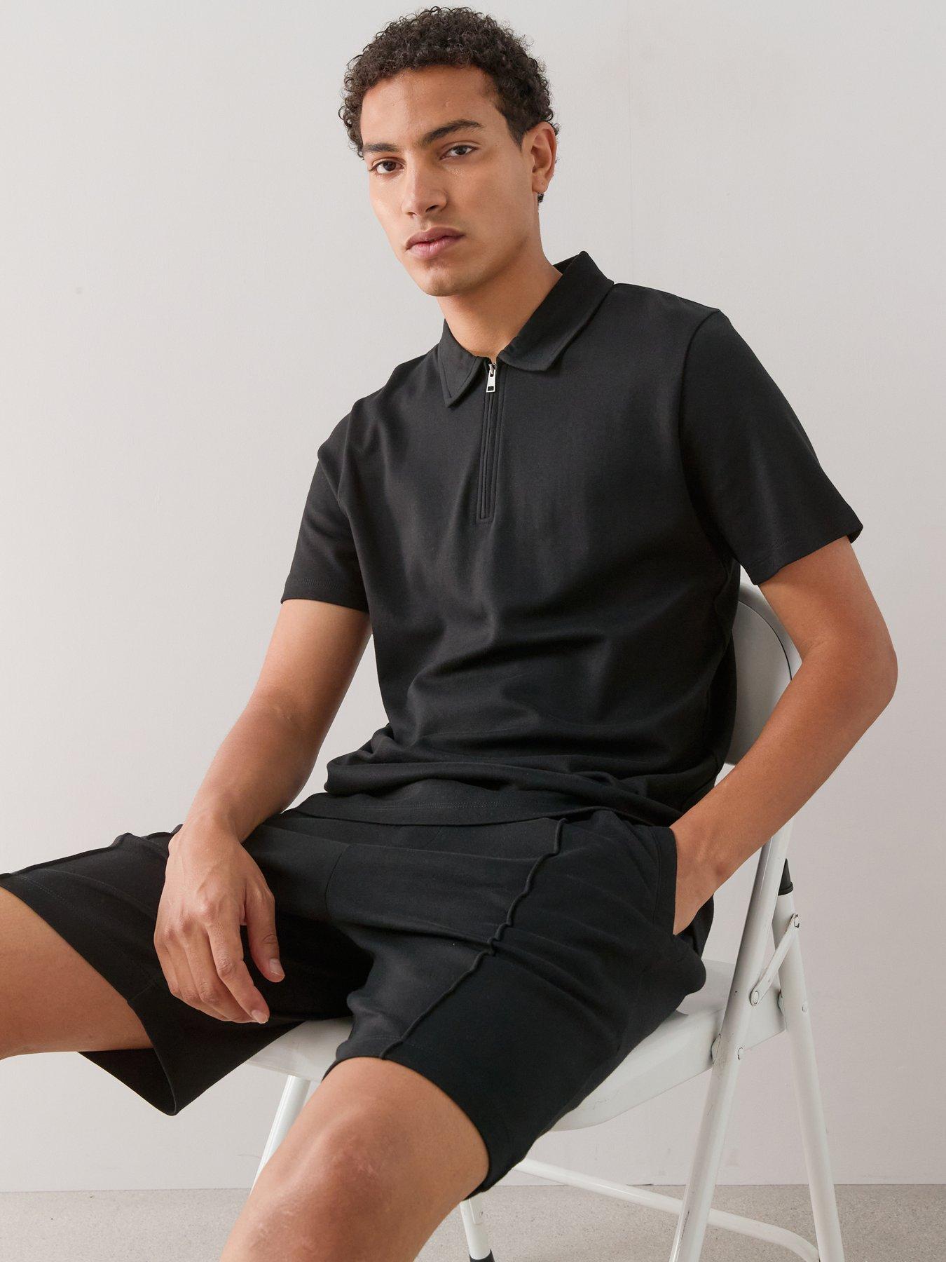 Image 4 of 7 of The Very Collection Pure Cotton Interlock Polo &amp; Shorts Set - Black