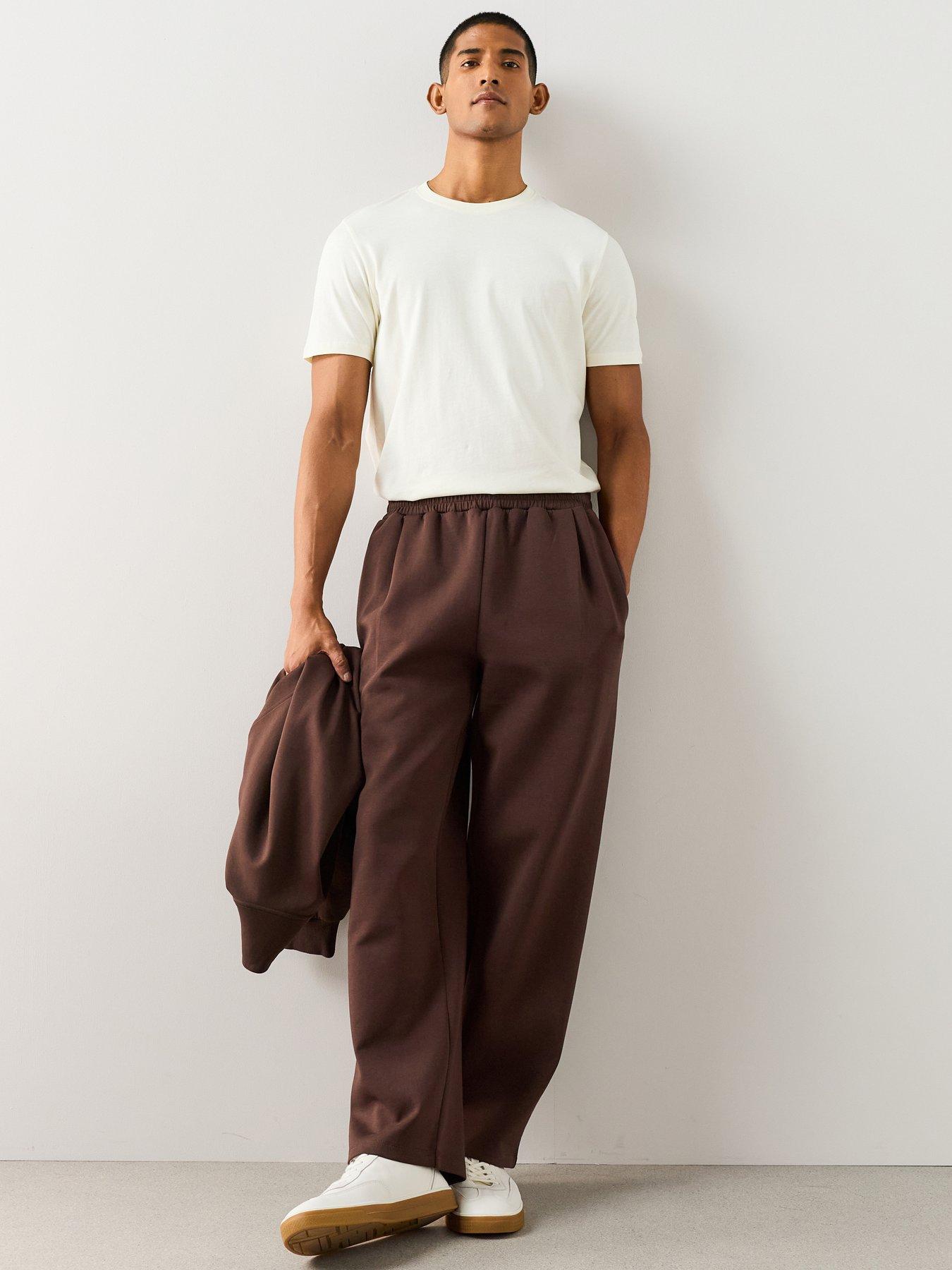 The Very Collection Cotton Rich Straight Leg Joggers - Brown