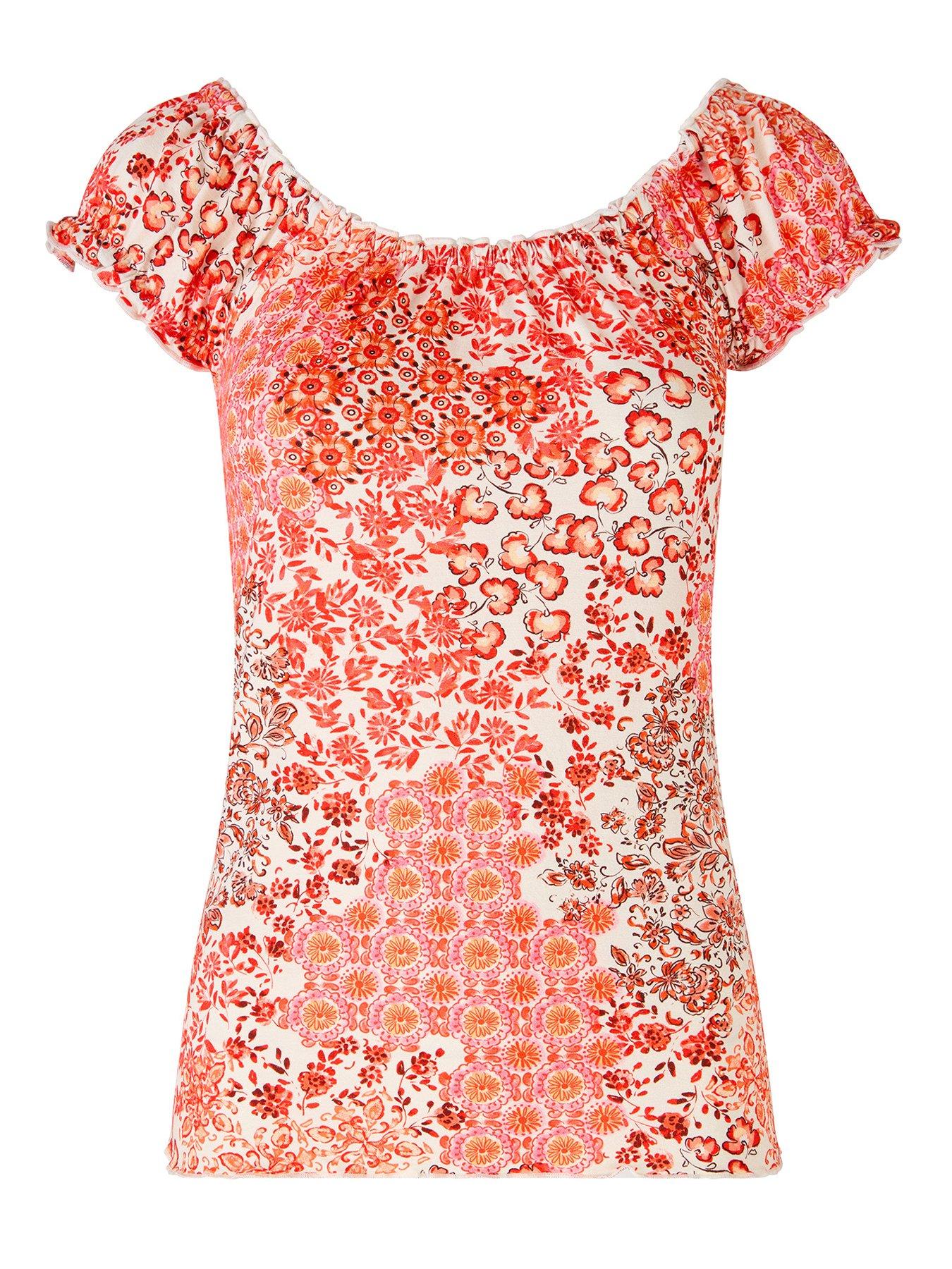 Image 5 of 5 of Joe Browns Summer Days Printed Boho Top - Orange
