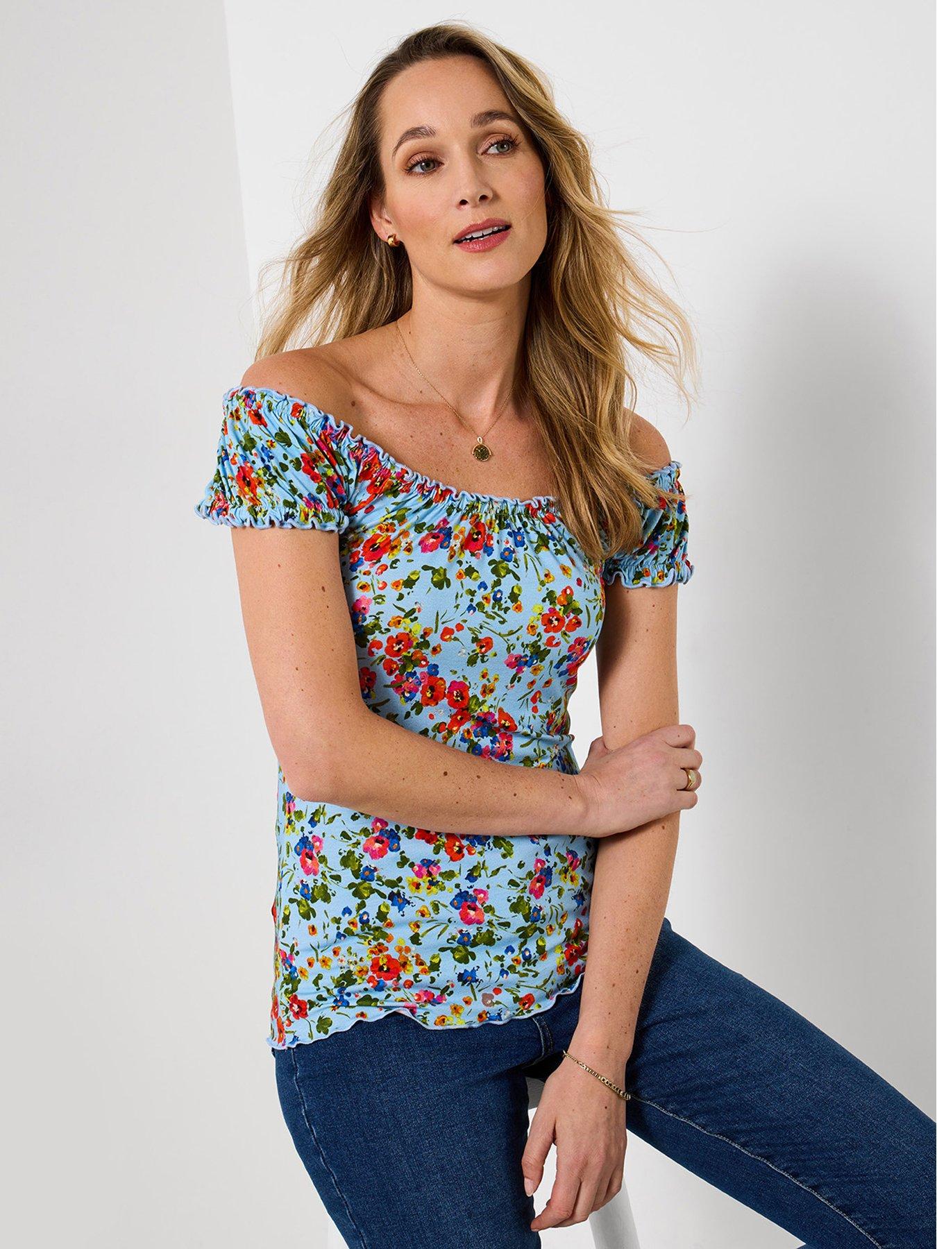 joe-browns-ditsy-dream-printed-boho-top-bluefront