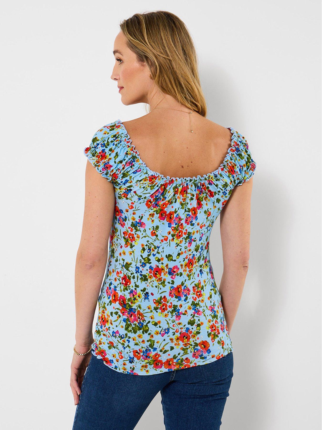 joe-browns-ditsy-dream-printed-boho-top-bluestillFront