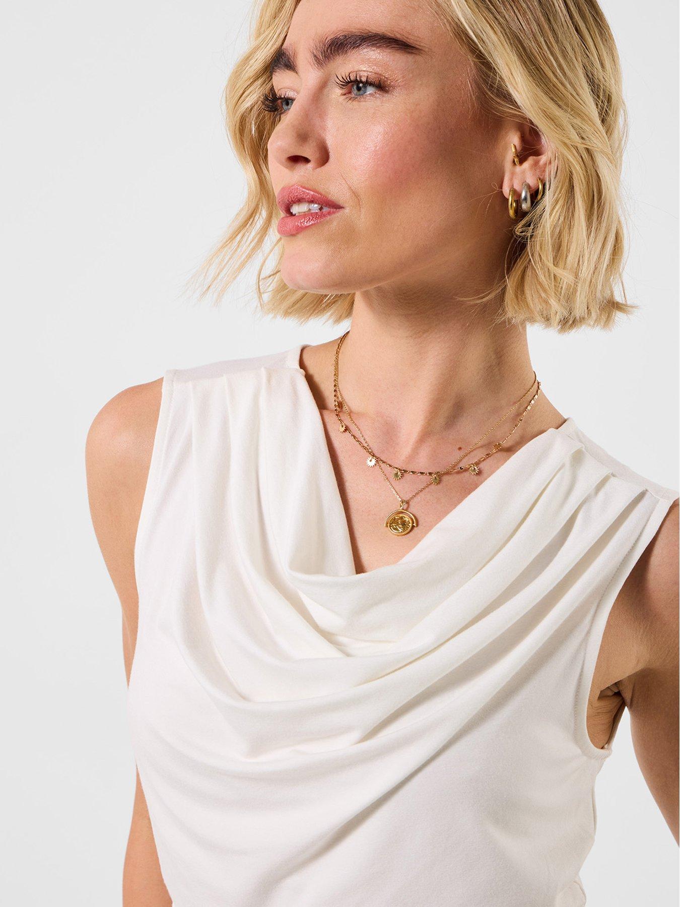 Image 4 of 5 of Joe Browns Sophia Jersey Cowl Neck Top - White