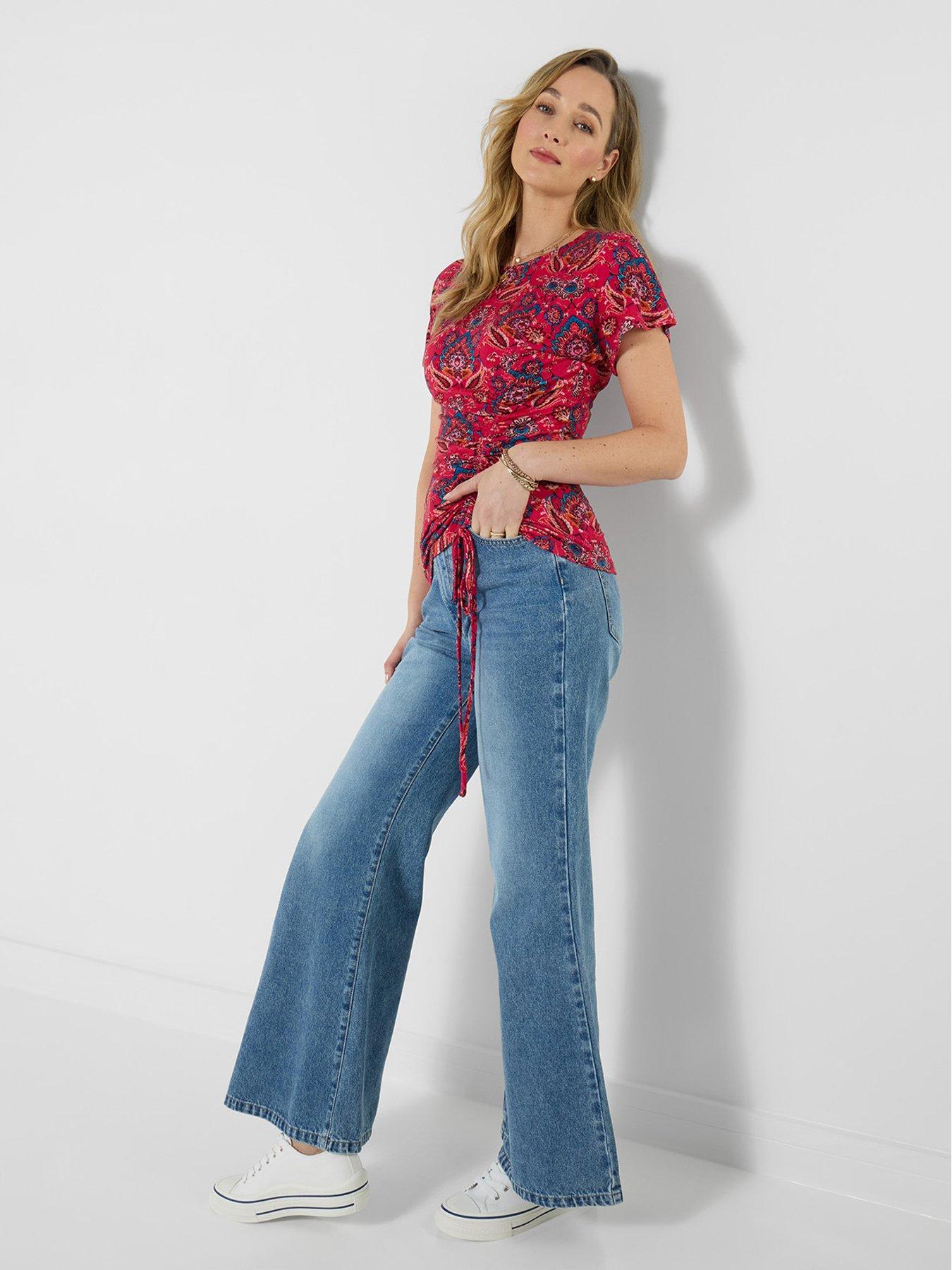 Image 1 of 5 of Joe Browns Summer Spice Ruched Side Jersey Top - Red