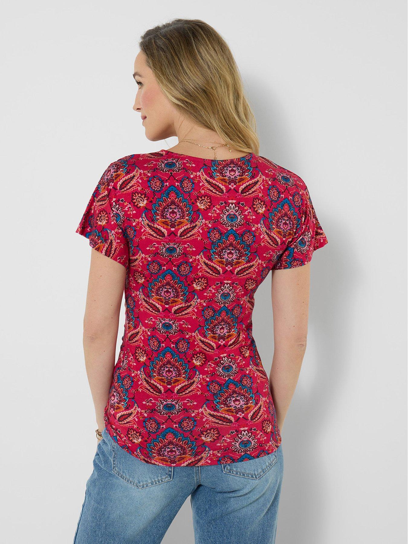 Image 2 of 5 of Joe Browns Summer Spice Ruched Side Jersey Top - Red